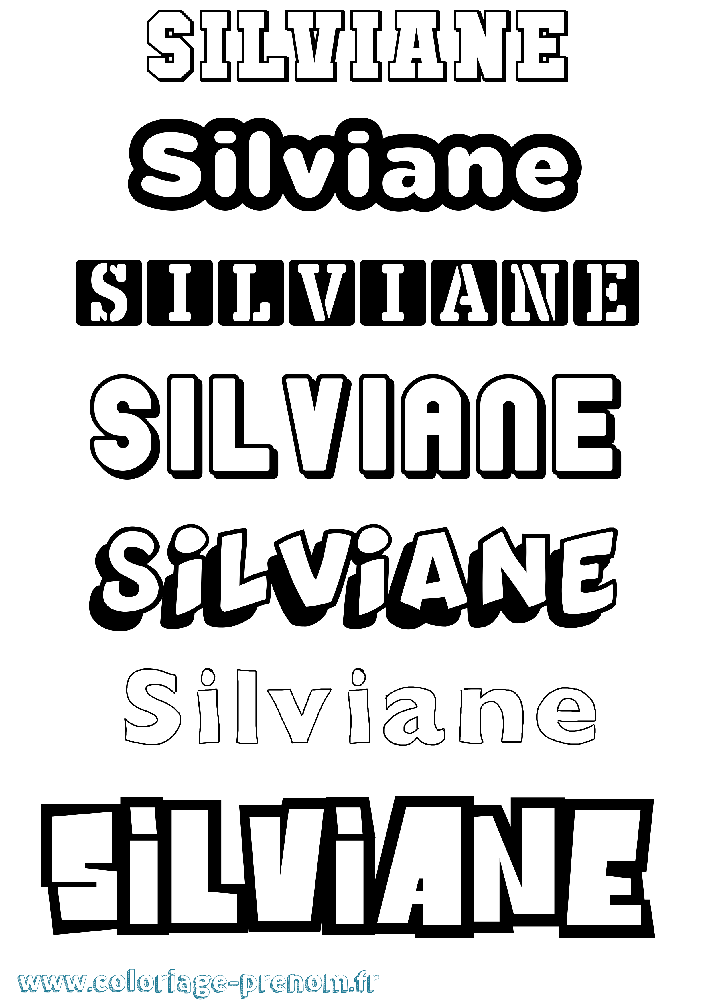 Coloriage prénom Silviane Simple