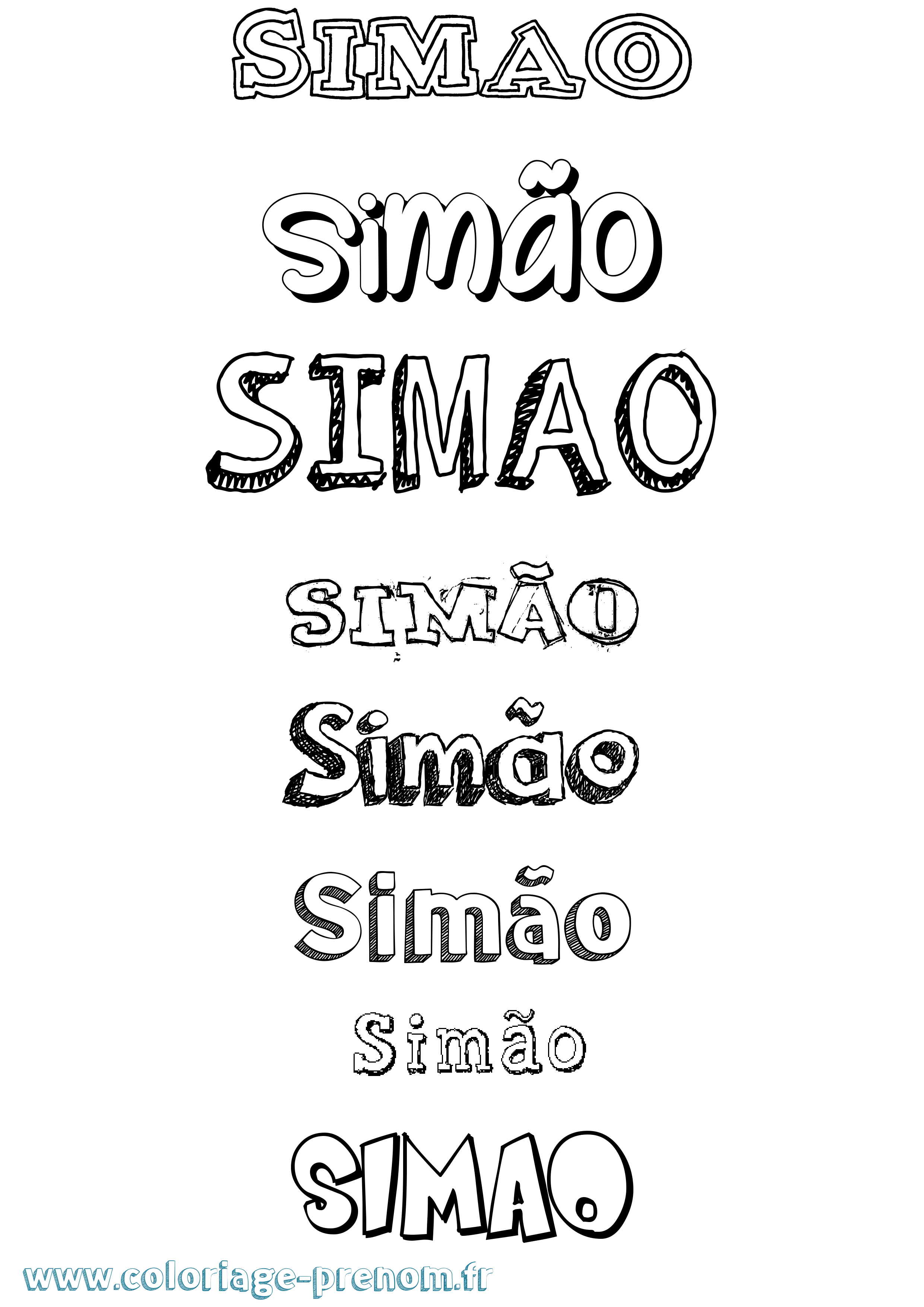 Coloriage prénom Simão Dessiné