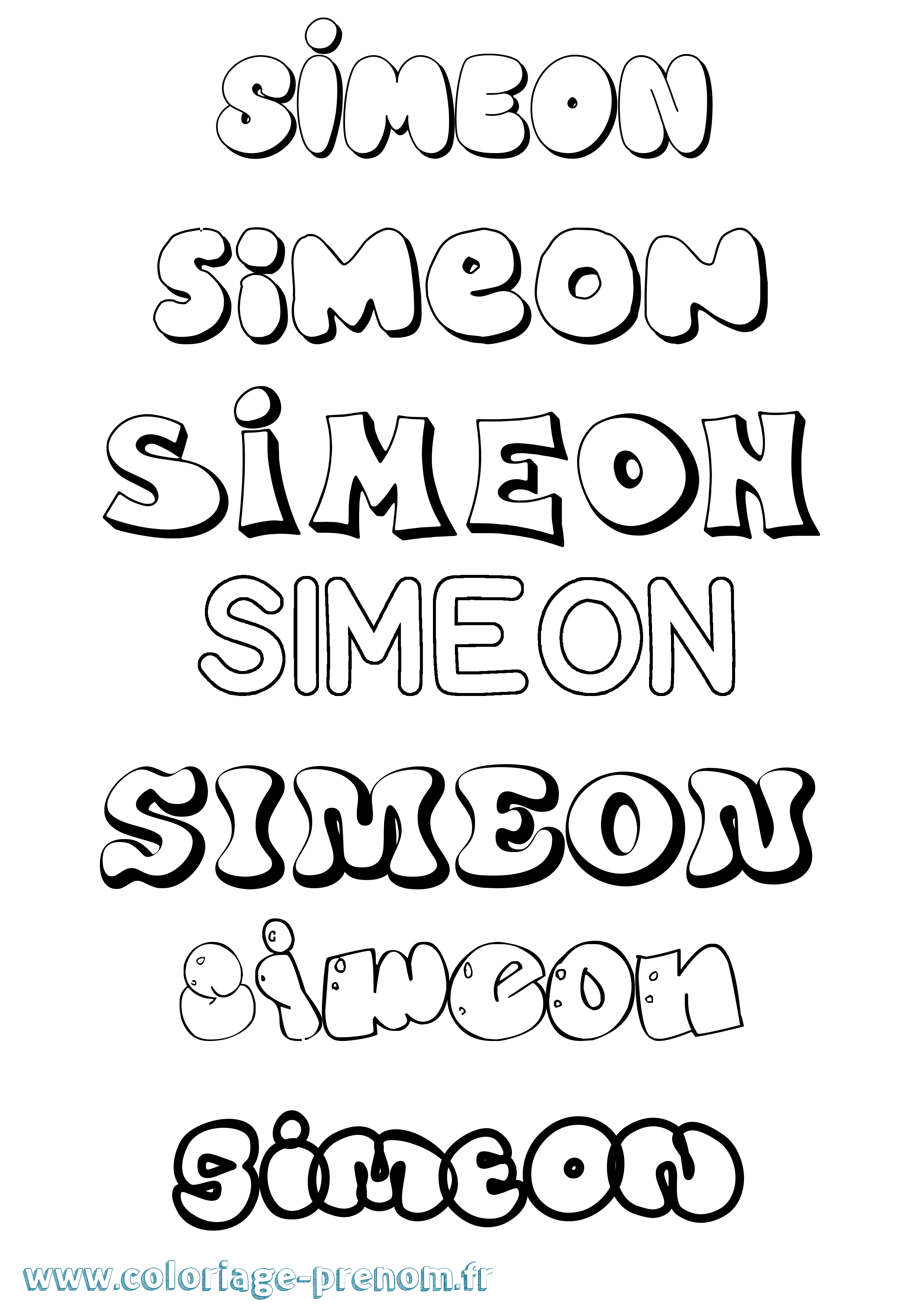 Coloriage Simeon Coloriage prénom Simeon
