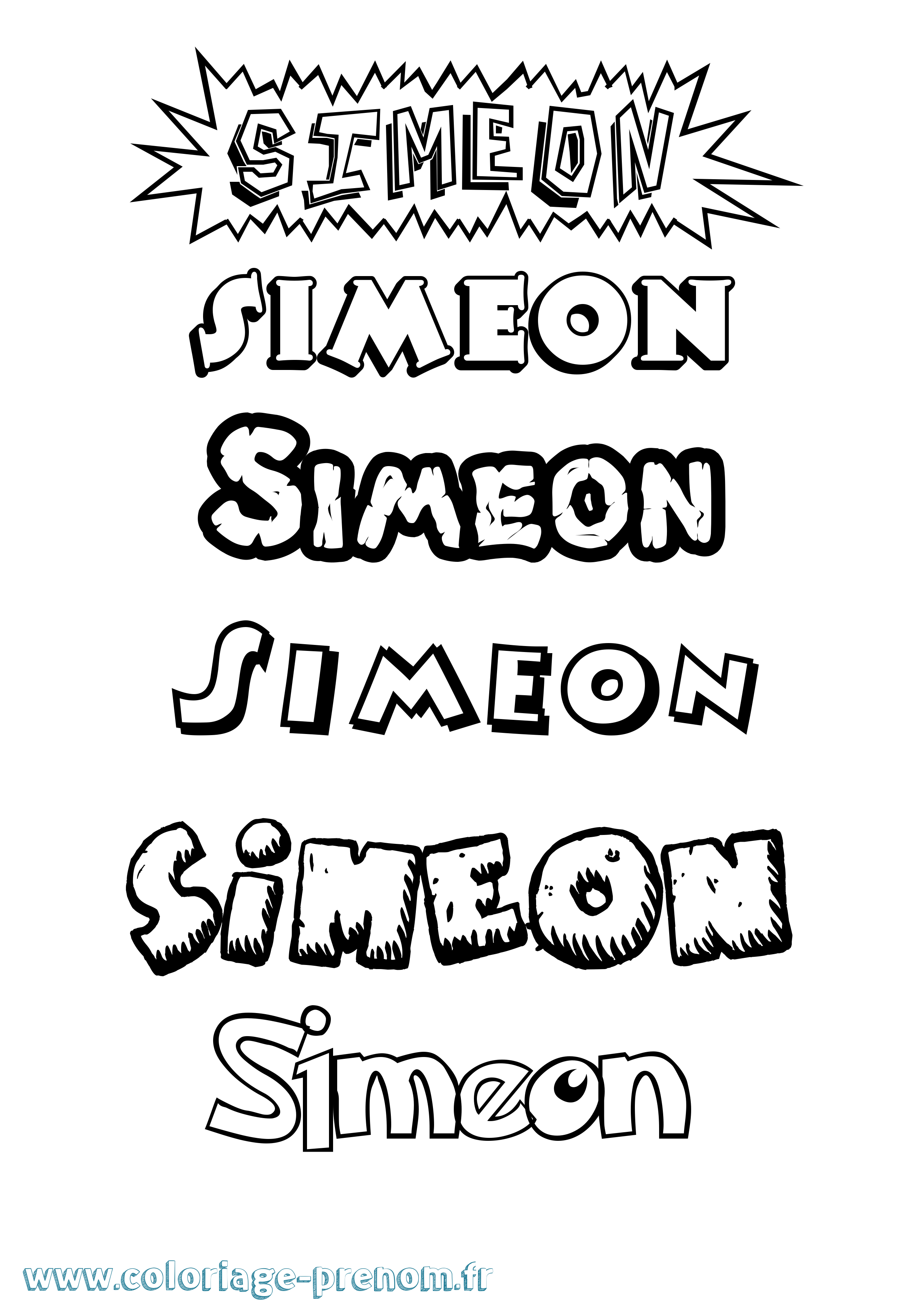 Coloriage Simeon Coloriage prénom Simeon