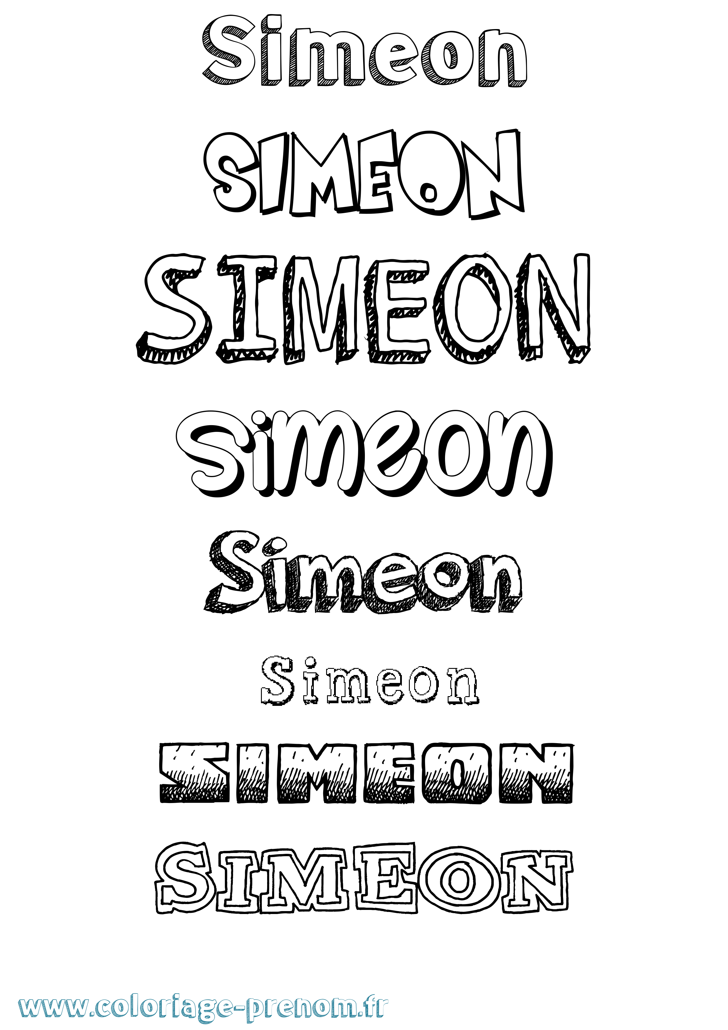 Coloriage Simeon Coloriage prénom Simeon
