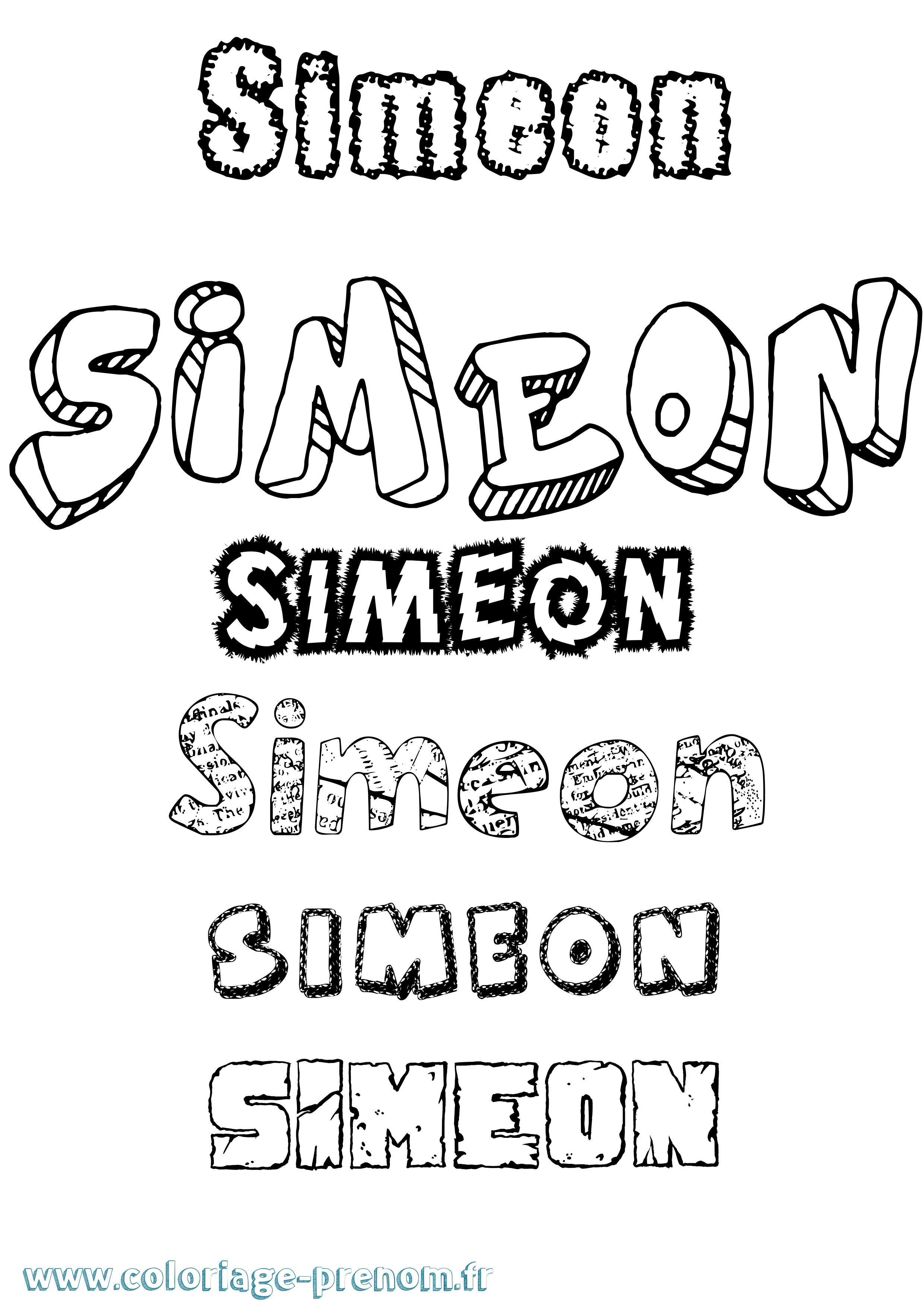 Coloriage Simeon Coloriage prénom Simeon