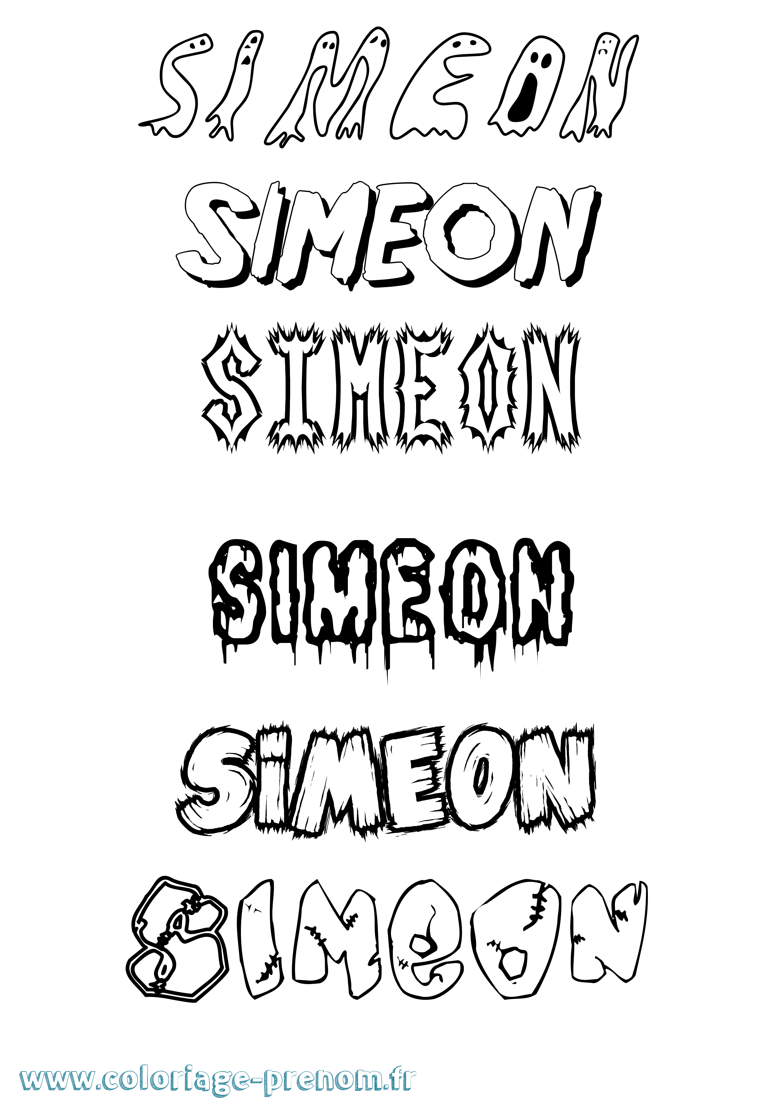 Coloriage Simeon Coloriage prénom Simeon