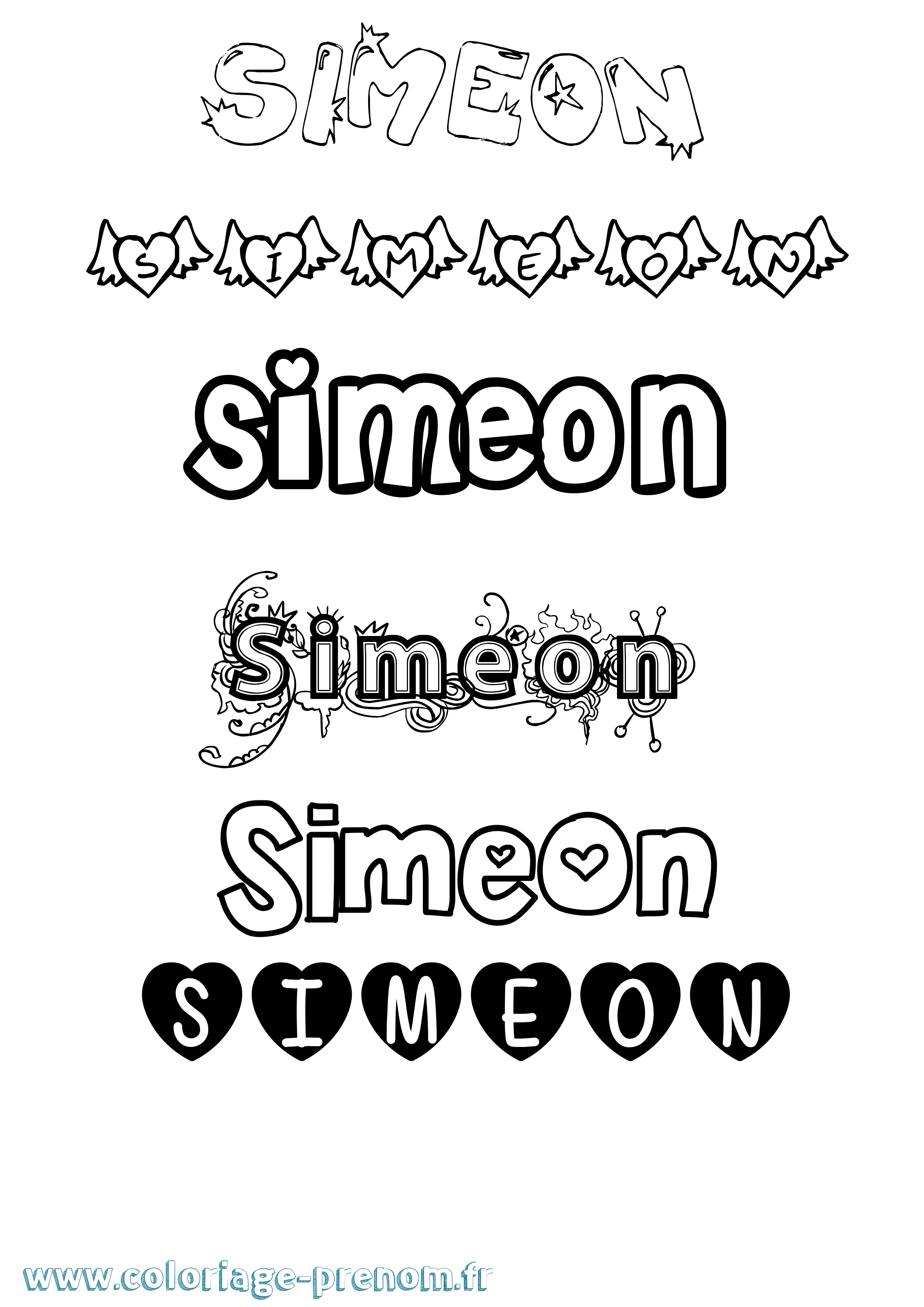 Coloriage Simeon Coloriage prénom Simeon