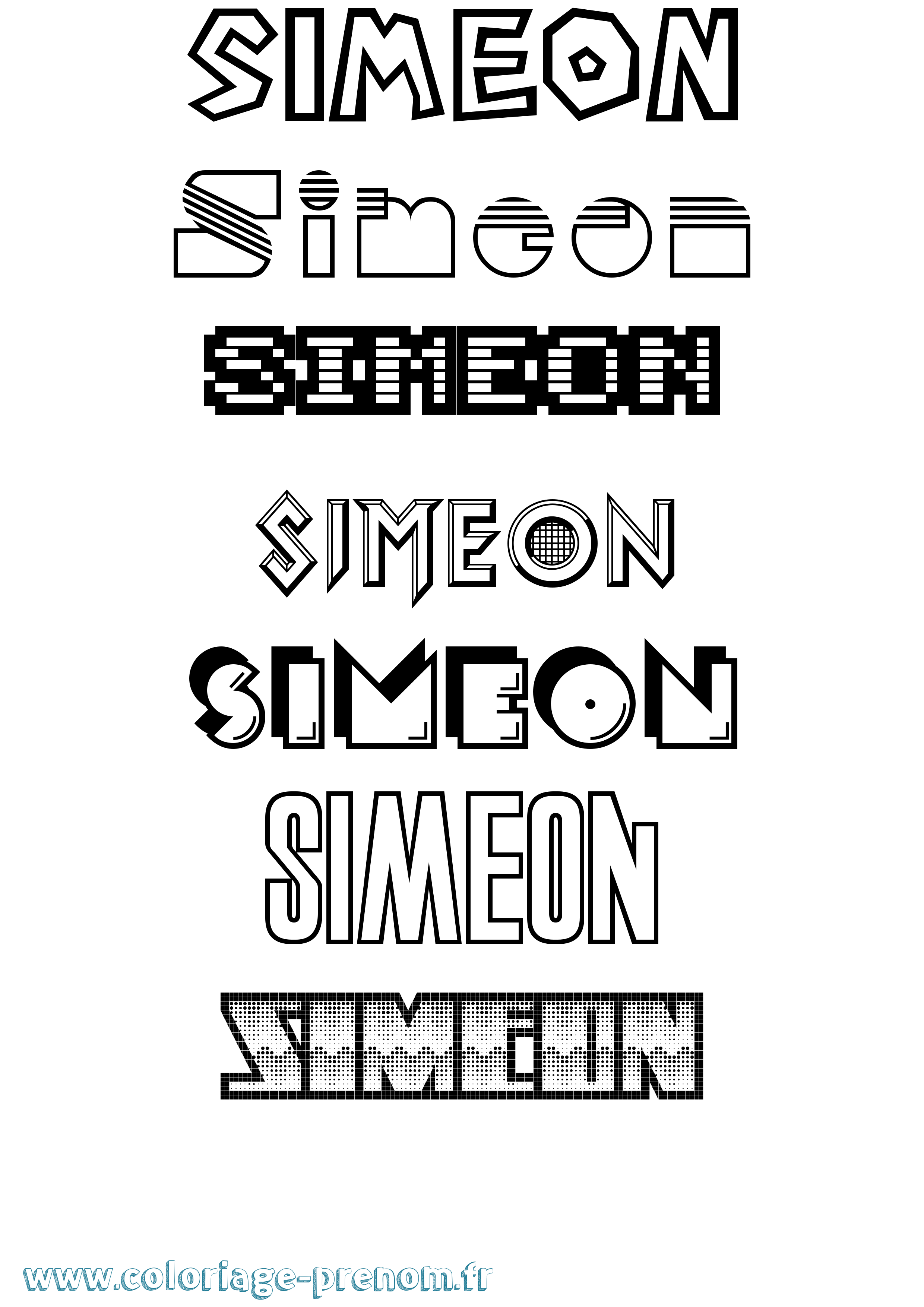 Coloriage prénom Simeon