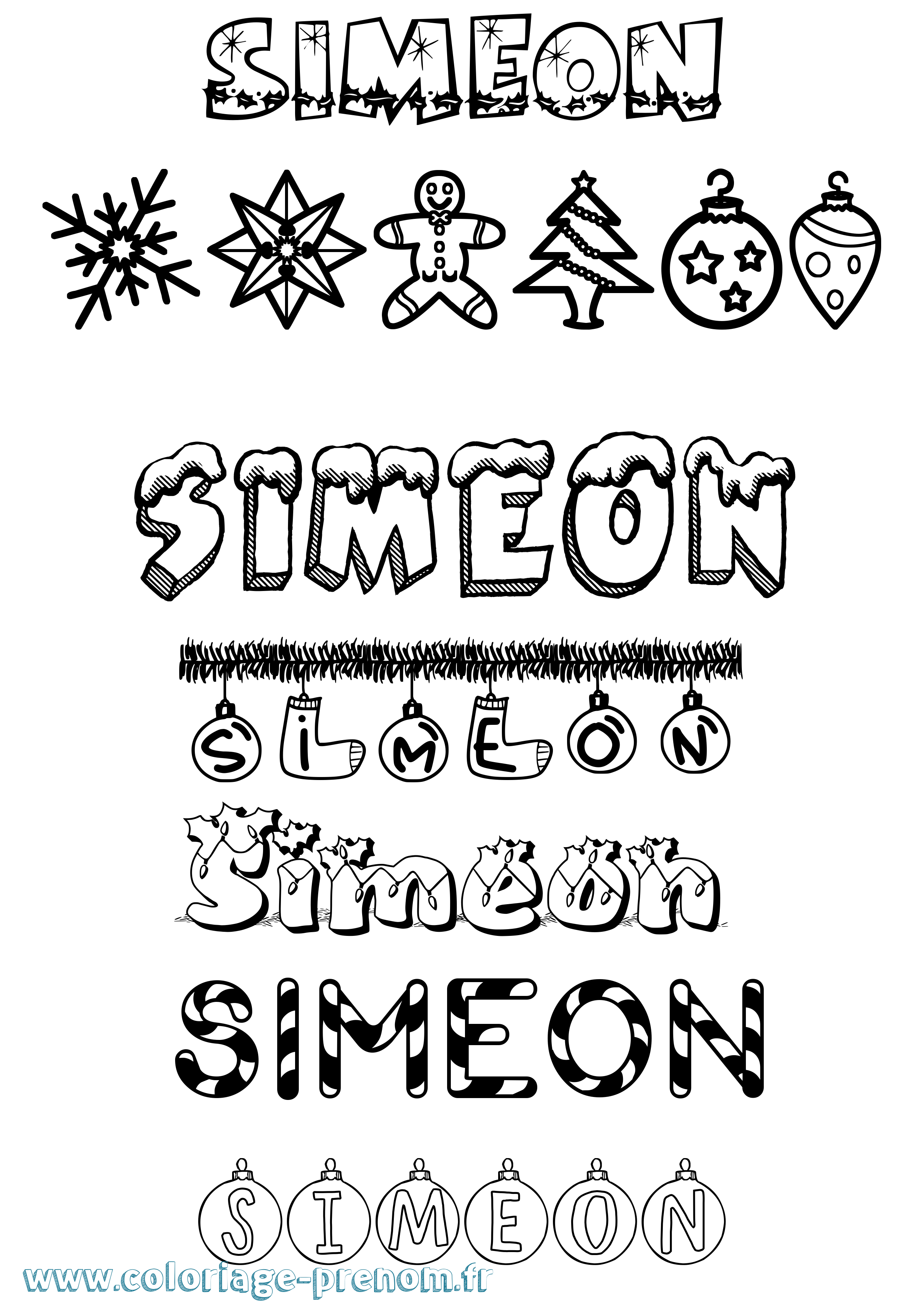Coloriage Simeon Coloriage prénom Simeon