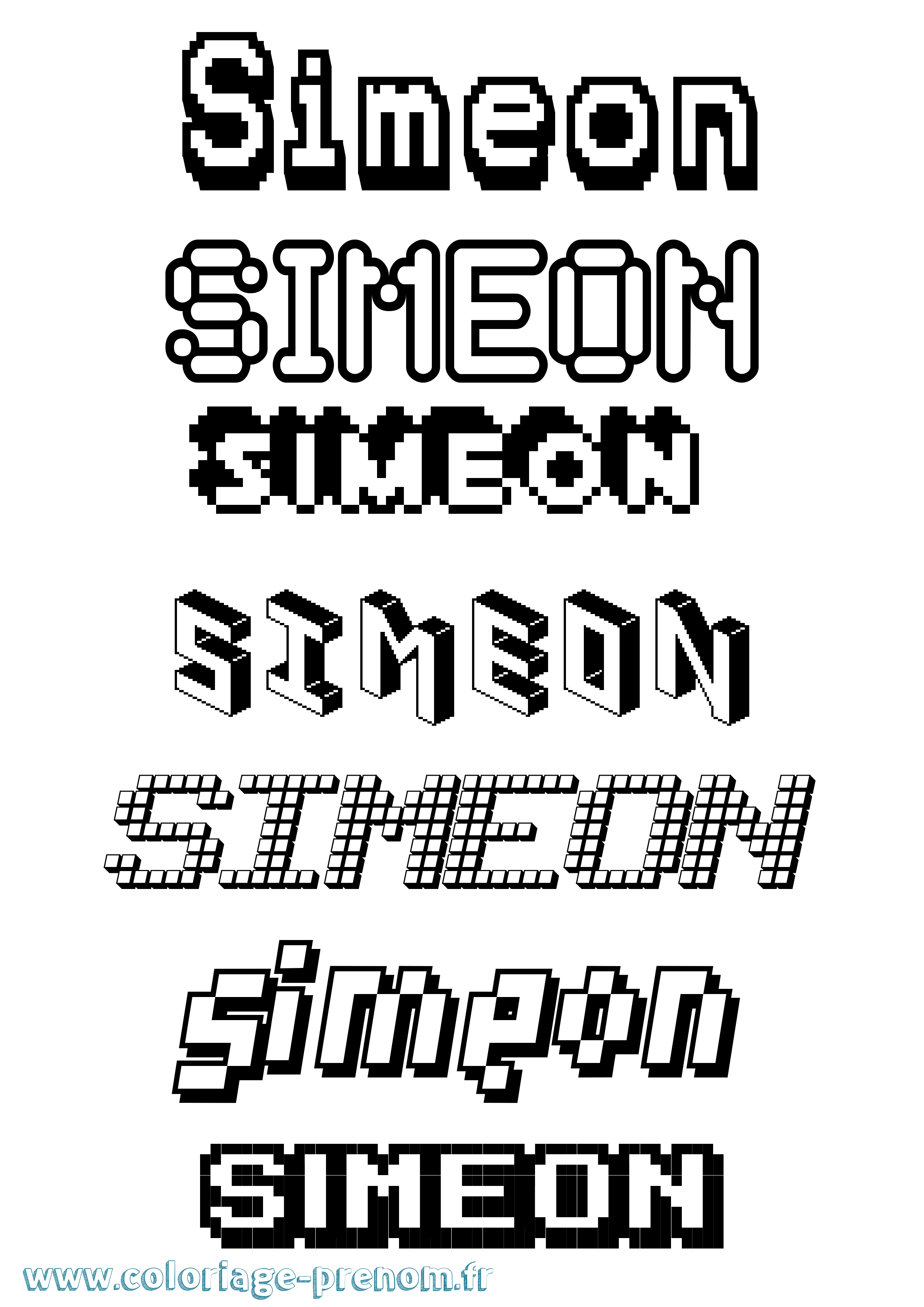 Coloriage Simeon Coloriage prénom Simeon