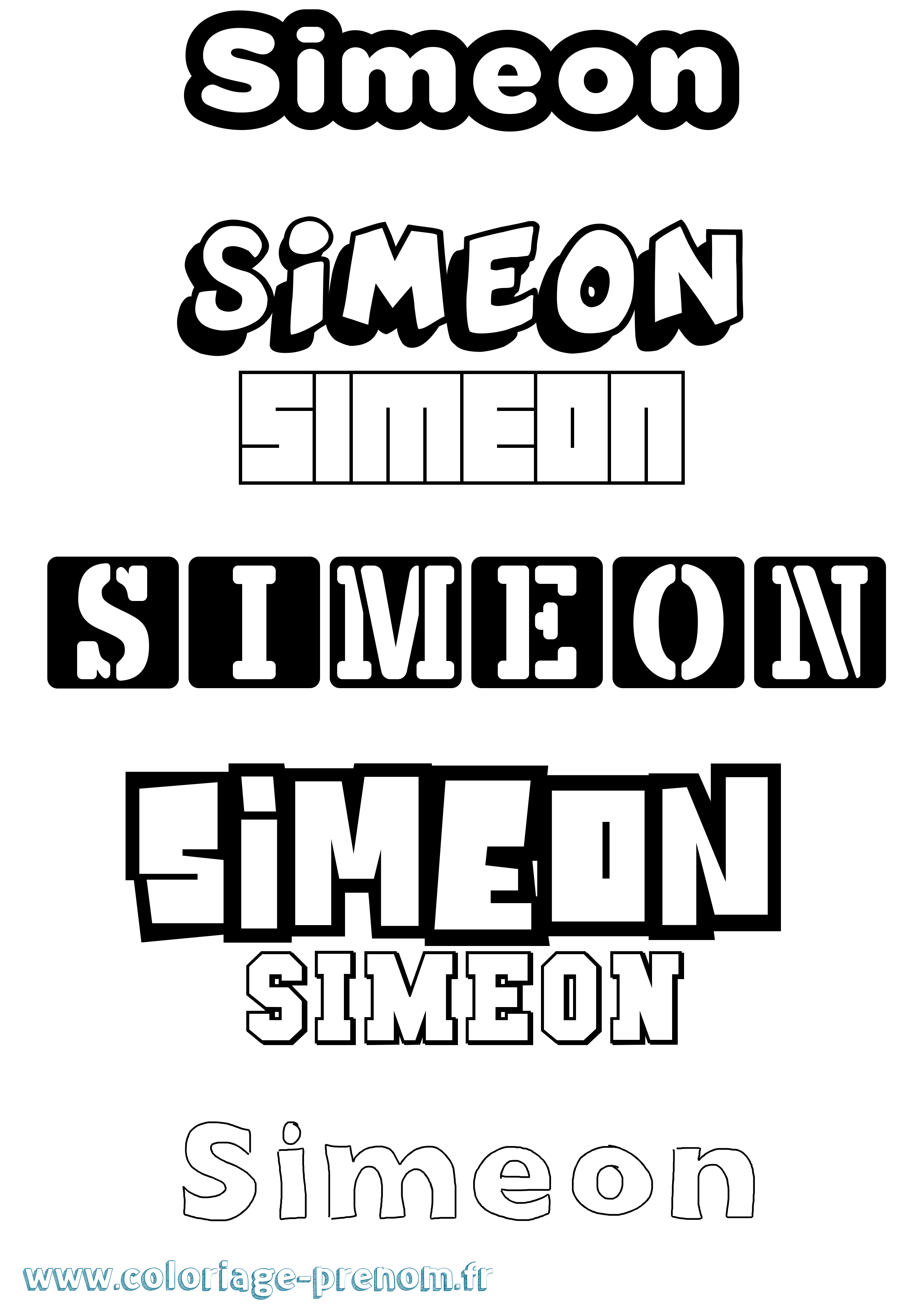 Coloriage Simeon Coloriage prénom Simeon