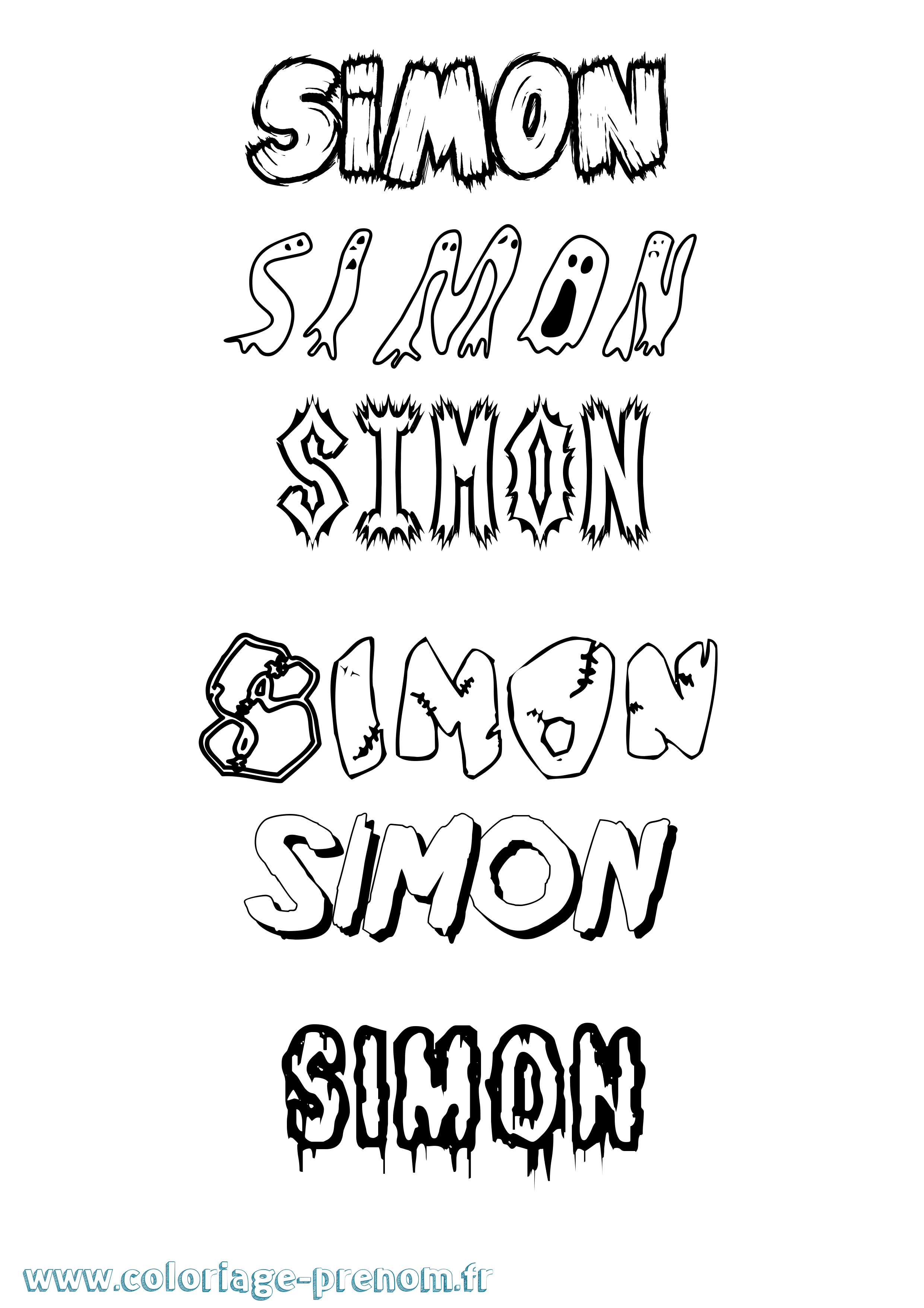 Coloriage prénom Simon Frisson