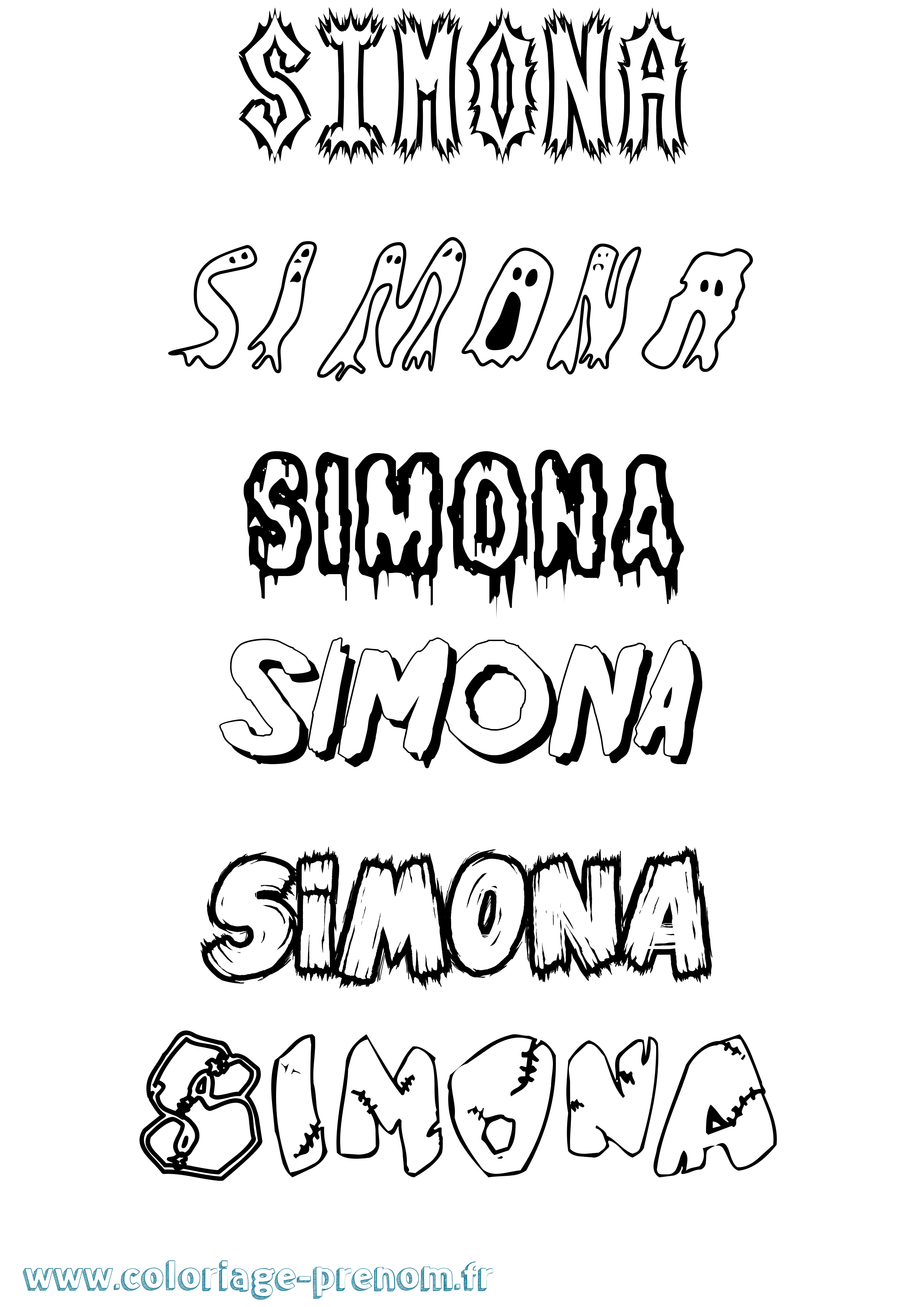 Coloriage prénom Simona Frisson