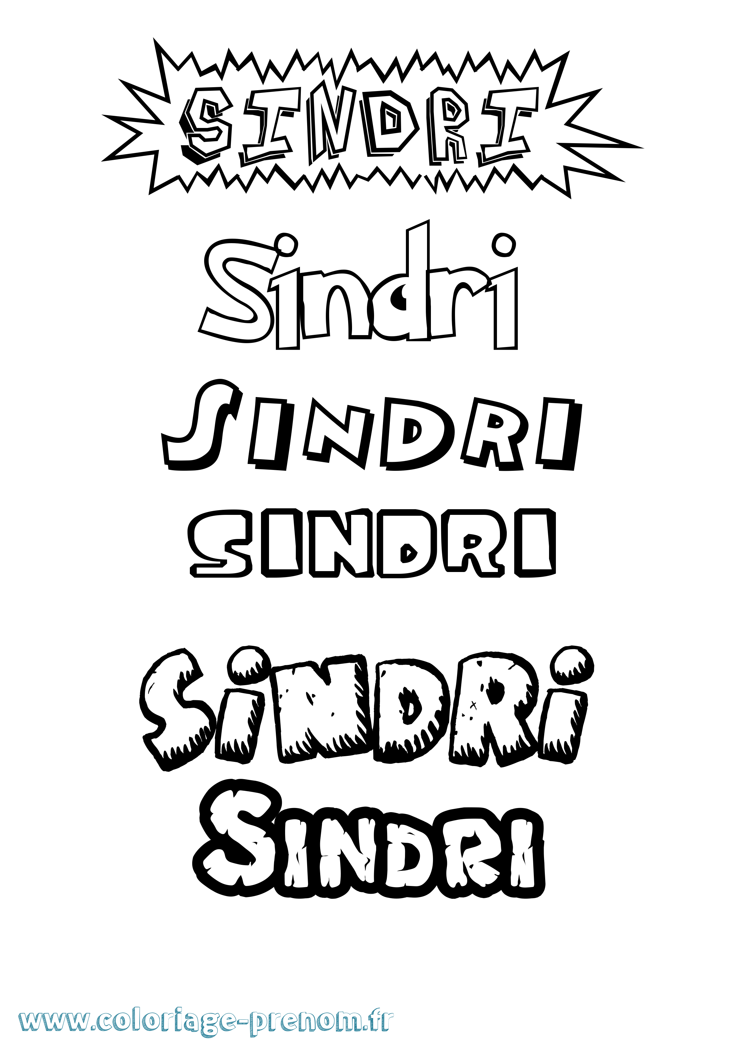 Coloriage Sindri Dessin Animé Coloriage prénom Sindri Dessin Animé