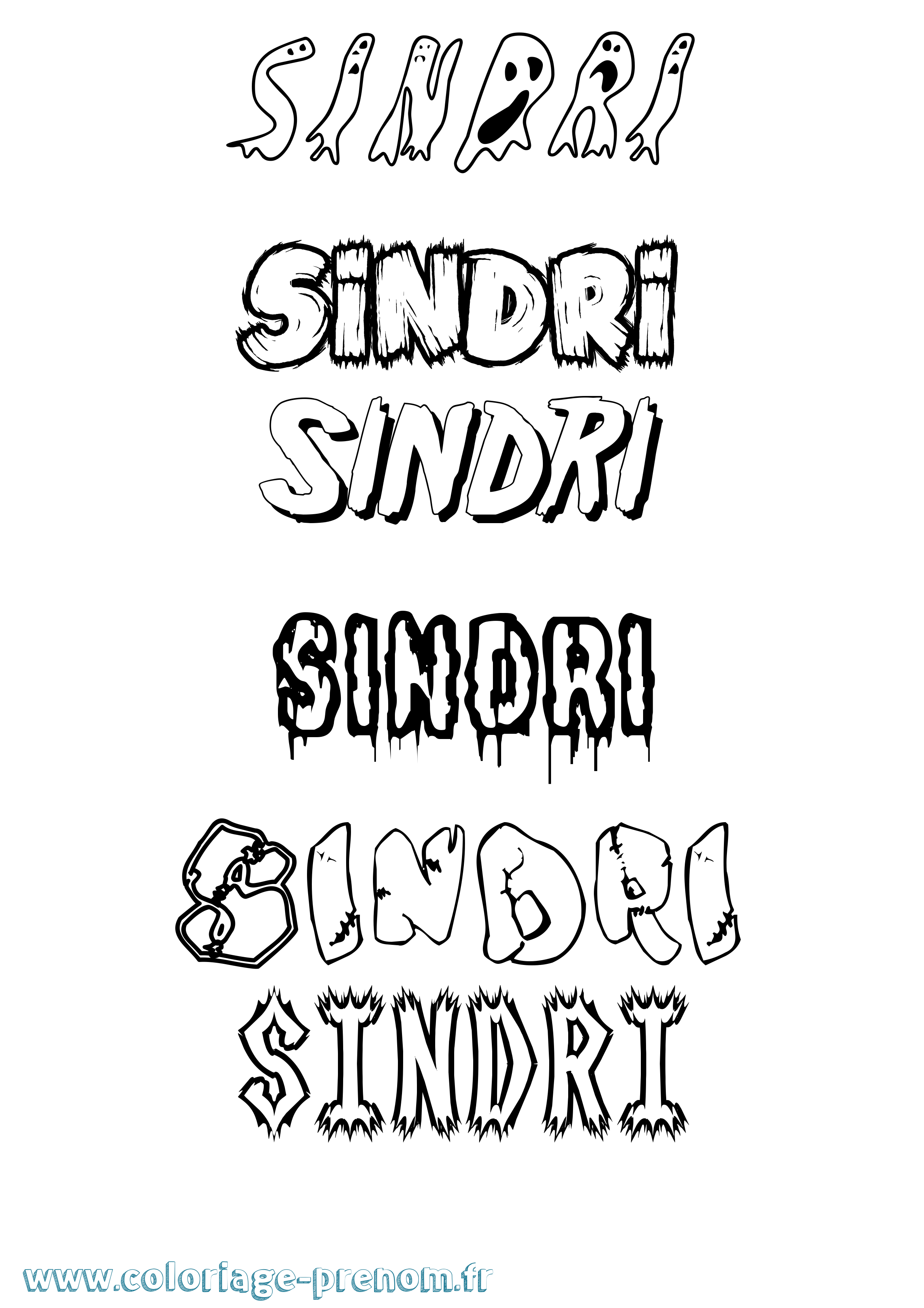 Coloriage prénom Sindri Frisson