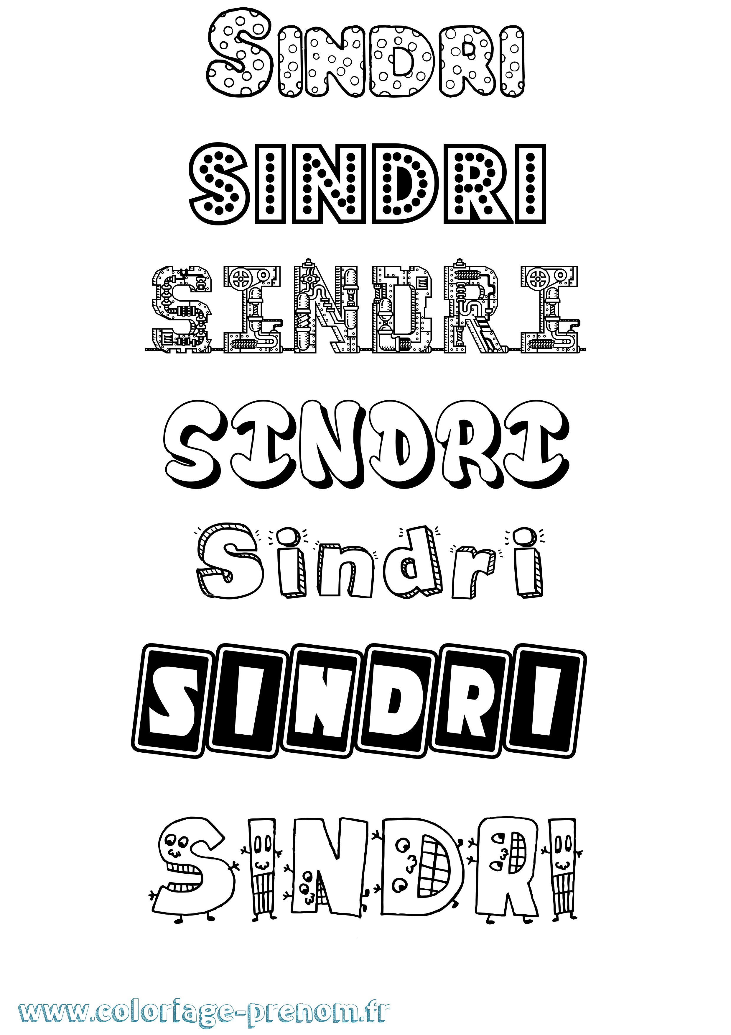 Coloriage Sindri Fun Coloriage prénom Sindri Fun
