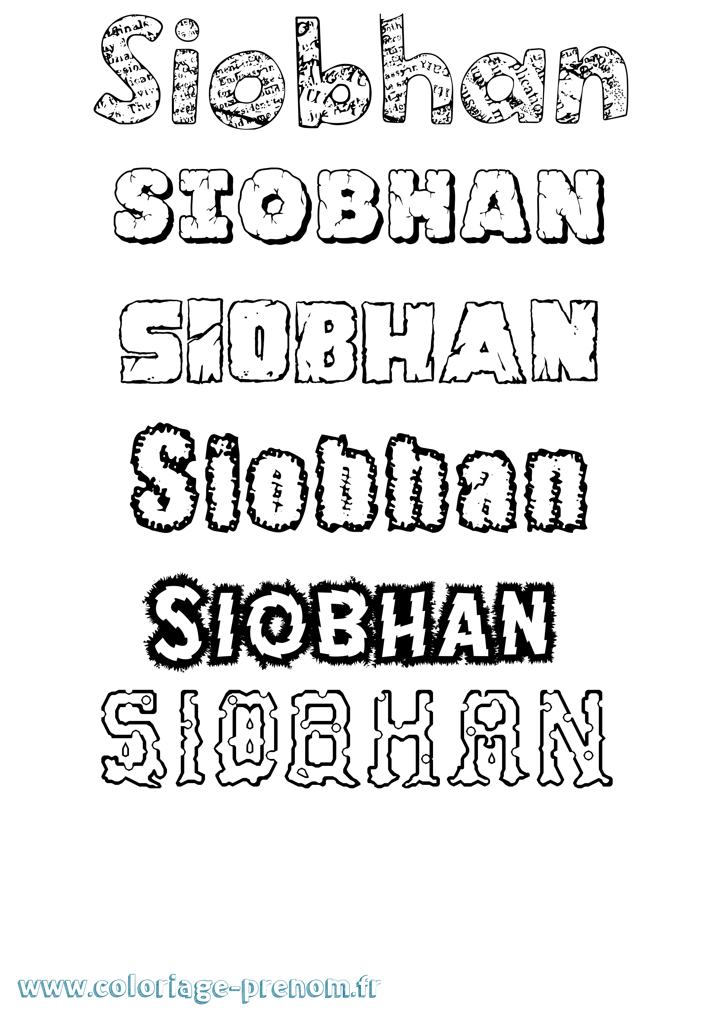 Coloriage prénom Siobhan Destructuré