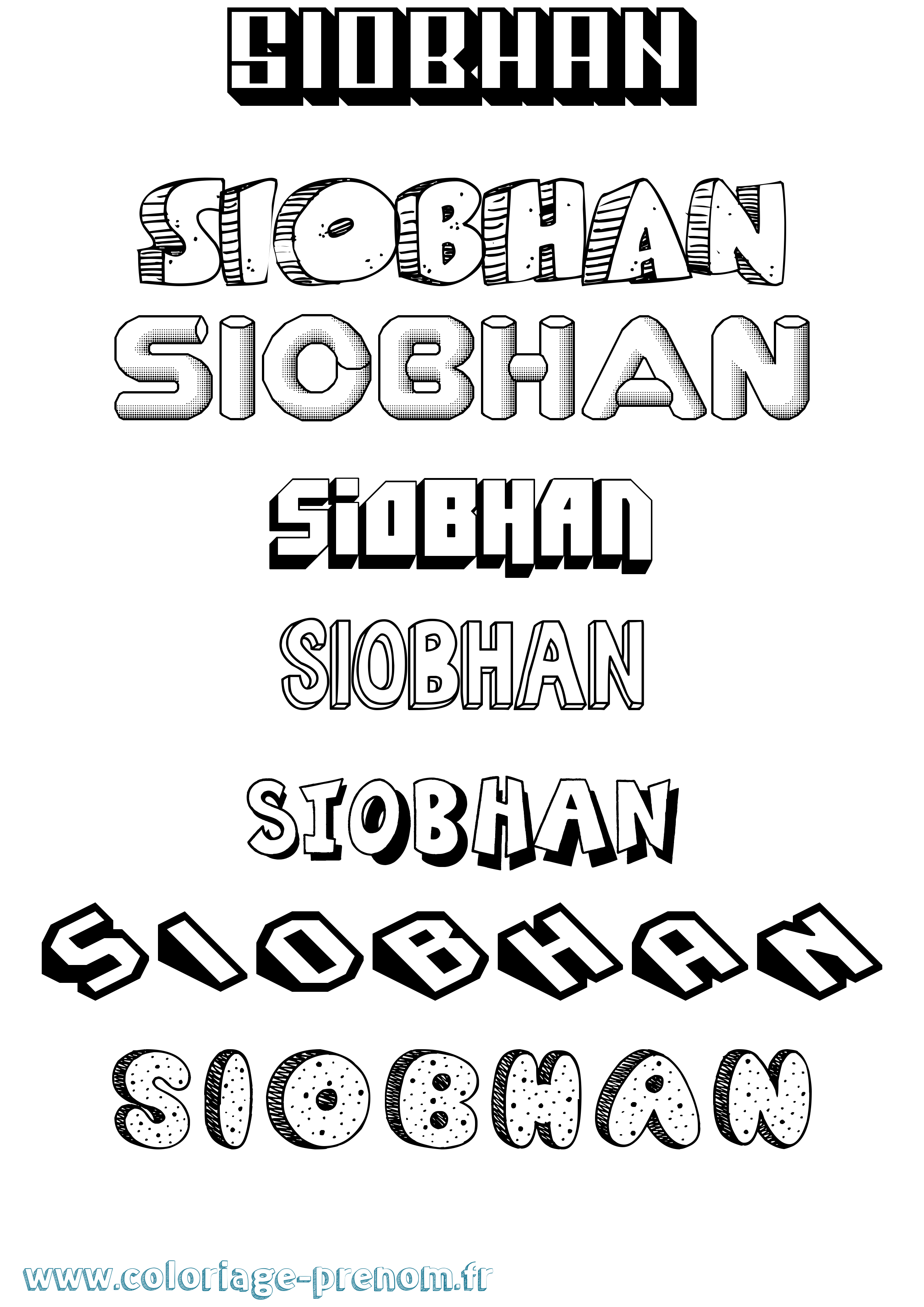 Coloriage prénom Siobhan Effet 3D