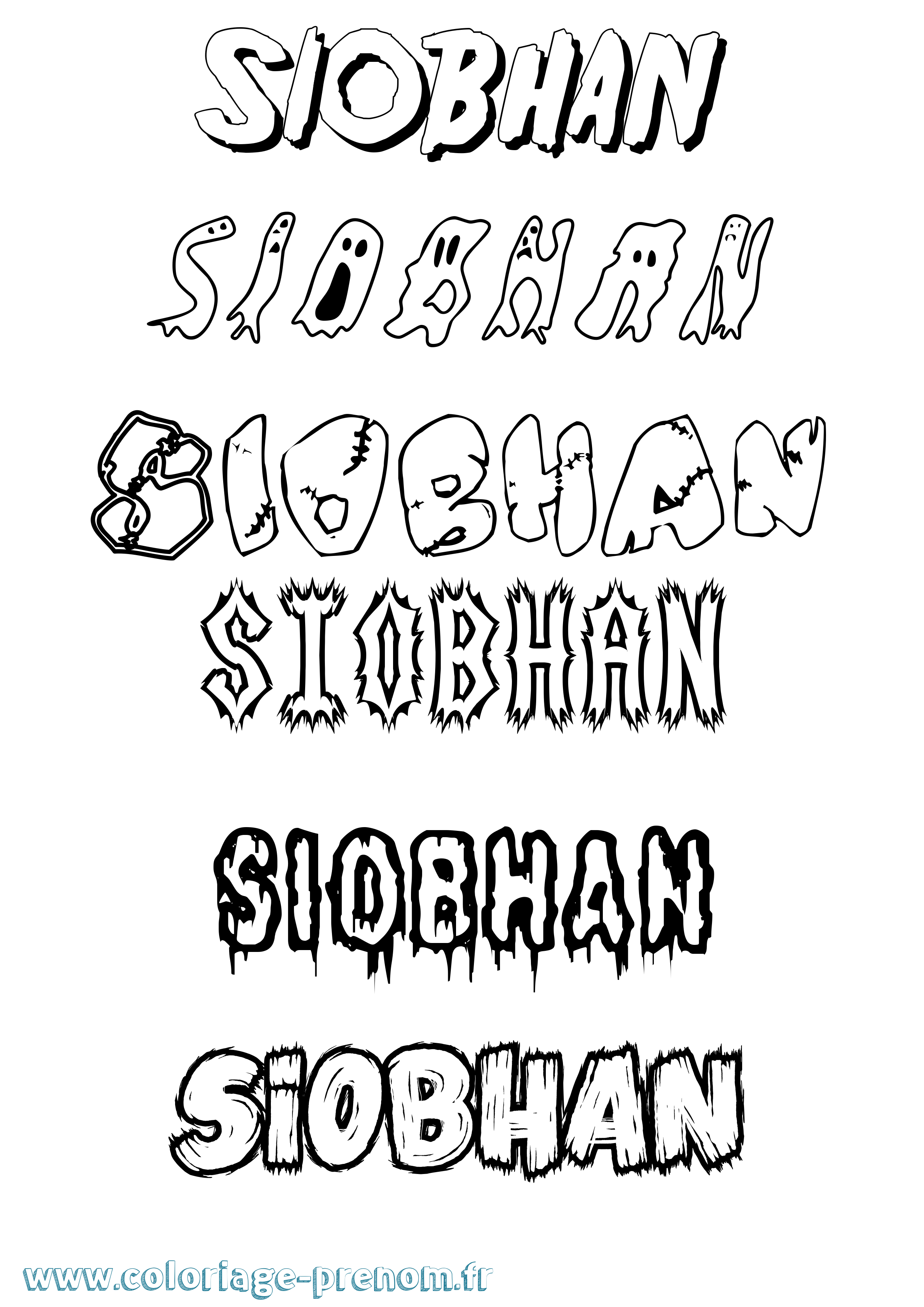 Coloriage prénom Siobhan Frisson