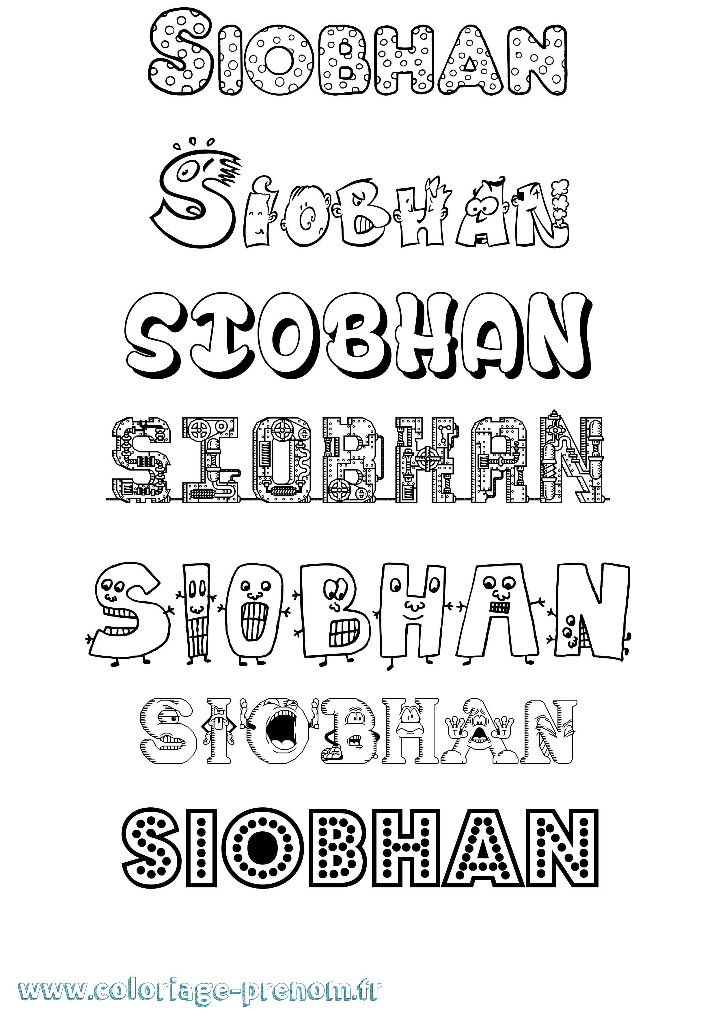 Coloriage prénom Siobhan Fun