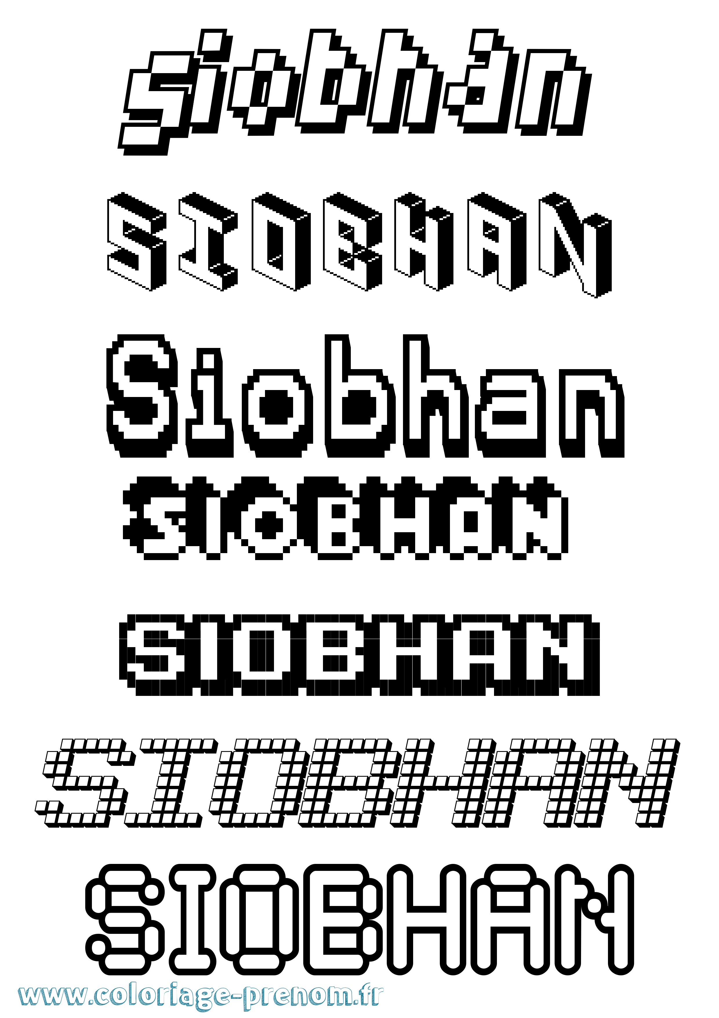 Coloriage prénom Siobhan Pixel