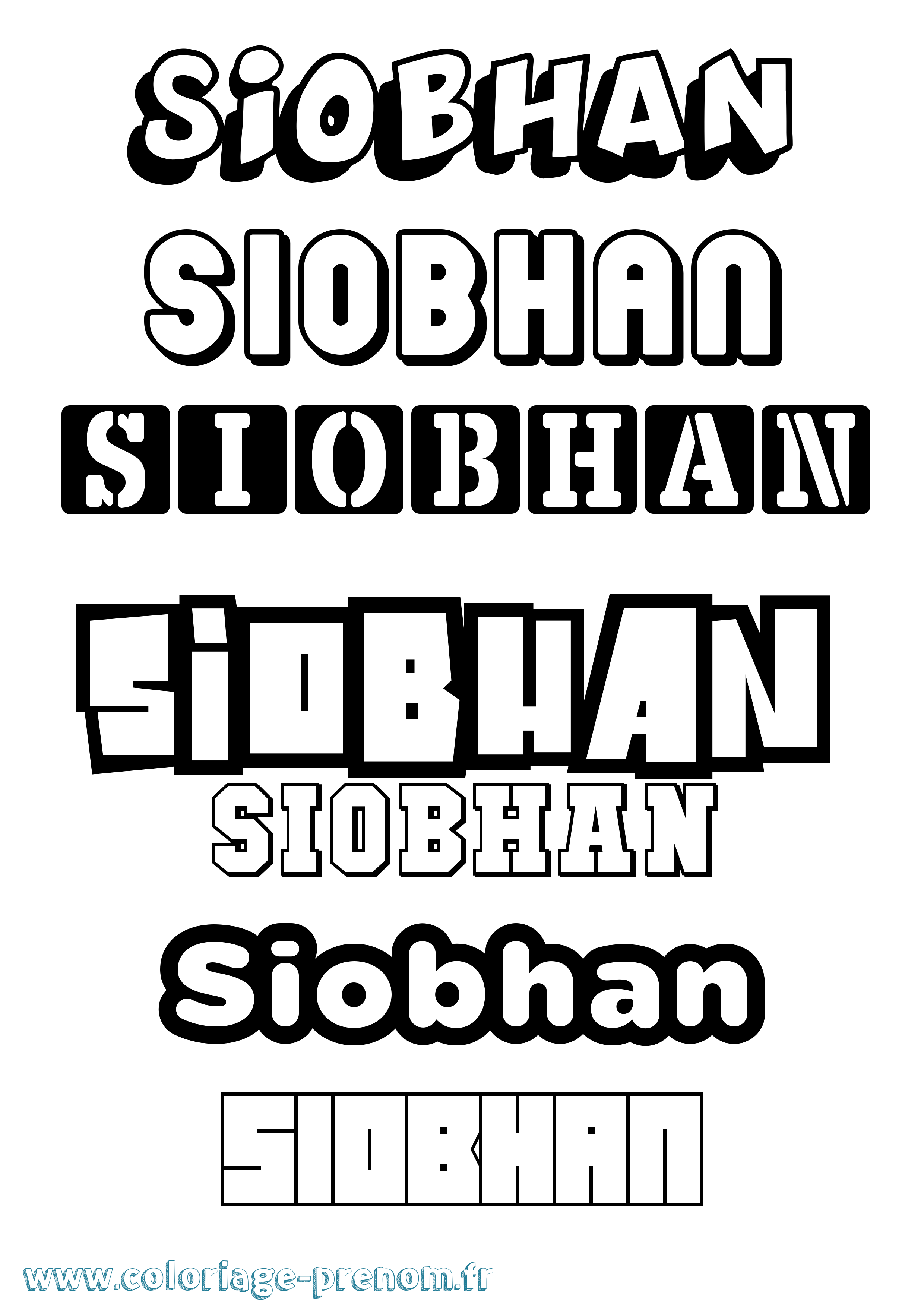 Coloriage prénom Siobhan Simple
