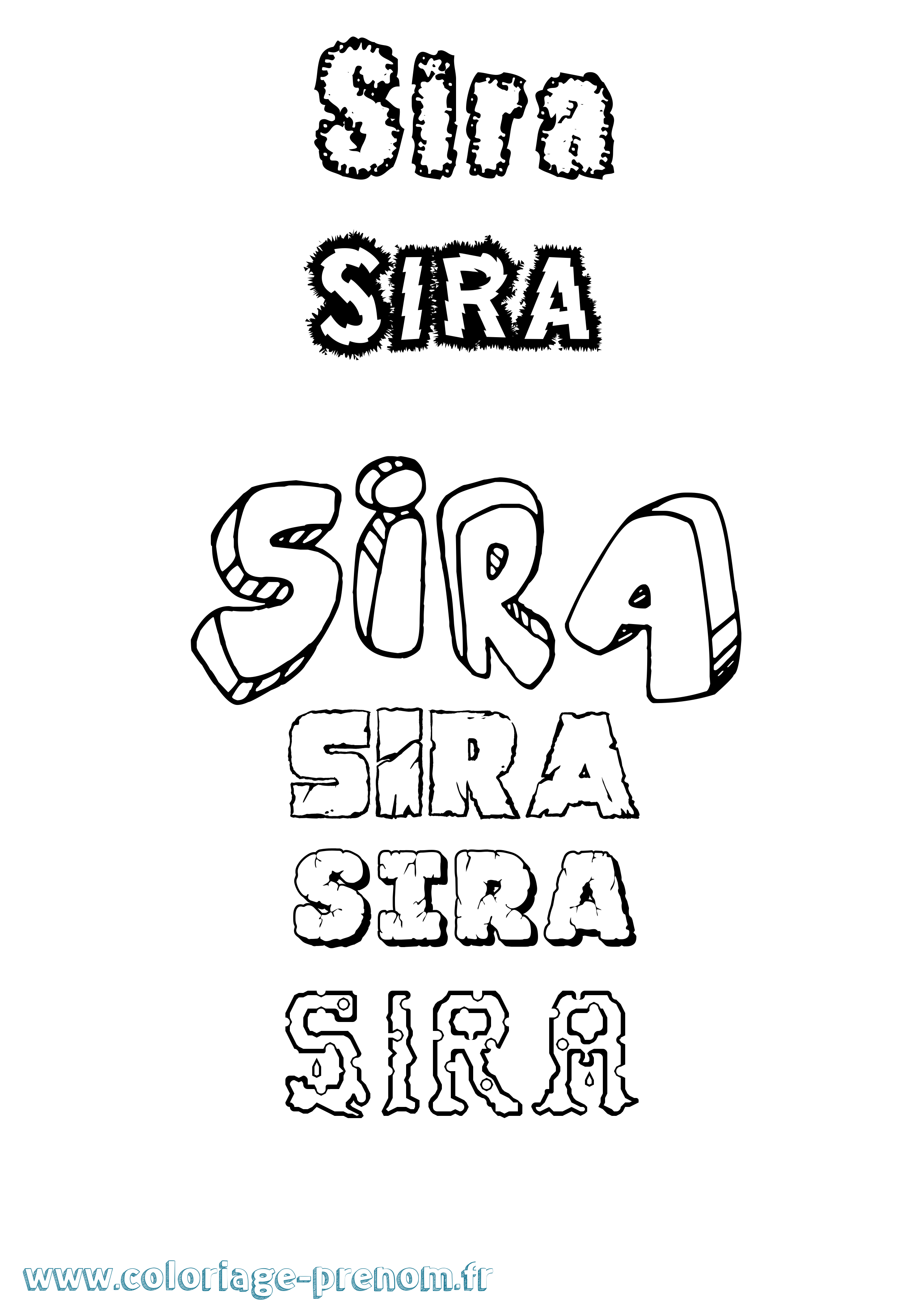 Coloriage prénom Sira