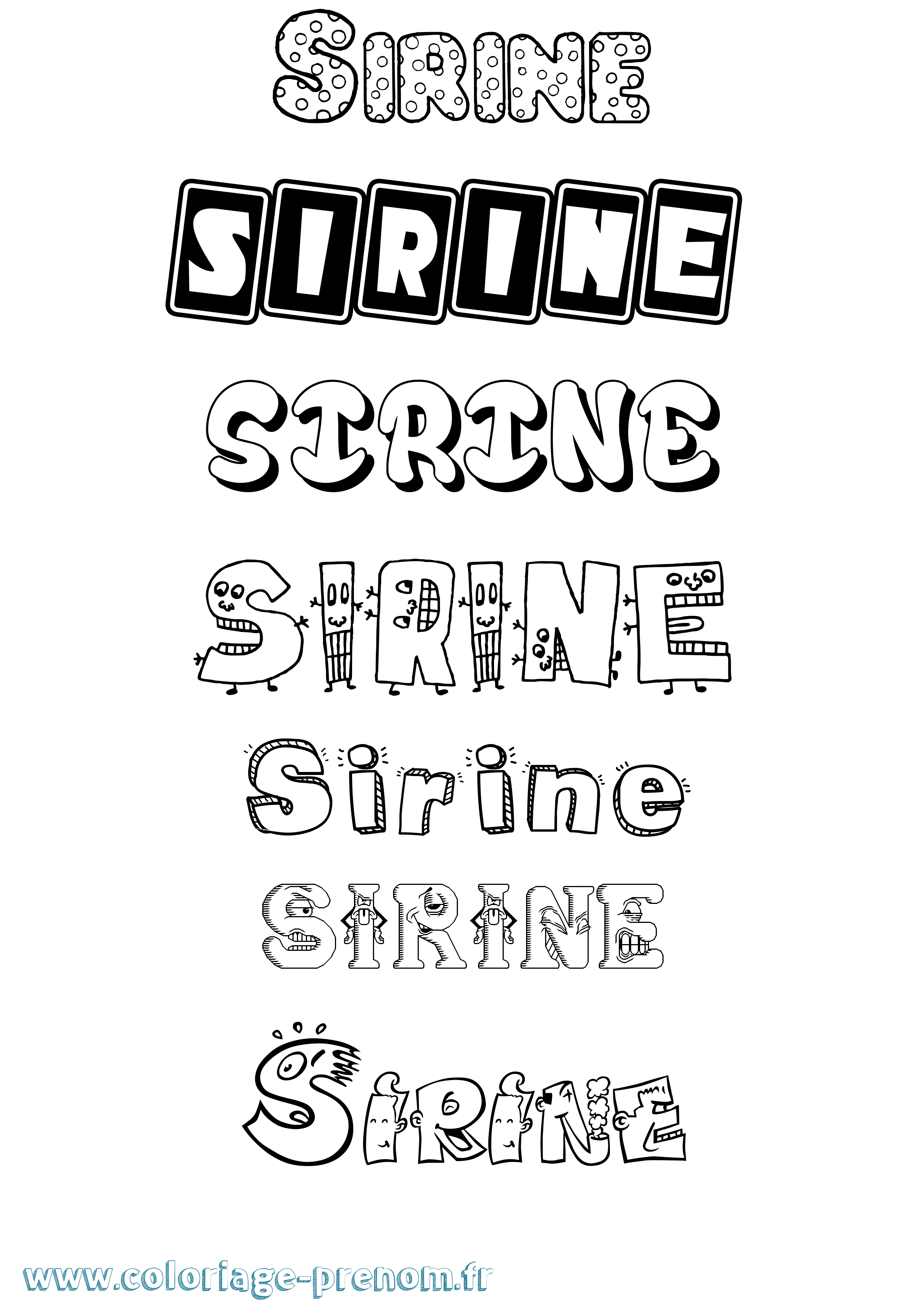 Coloriage prénom Sirine Fun