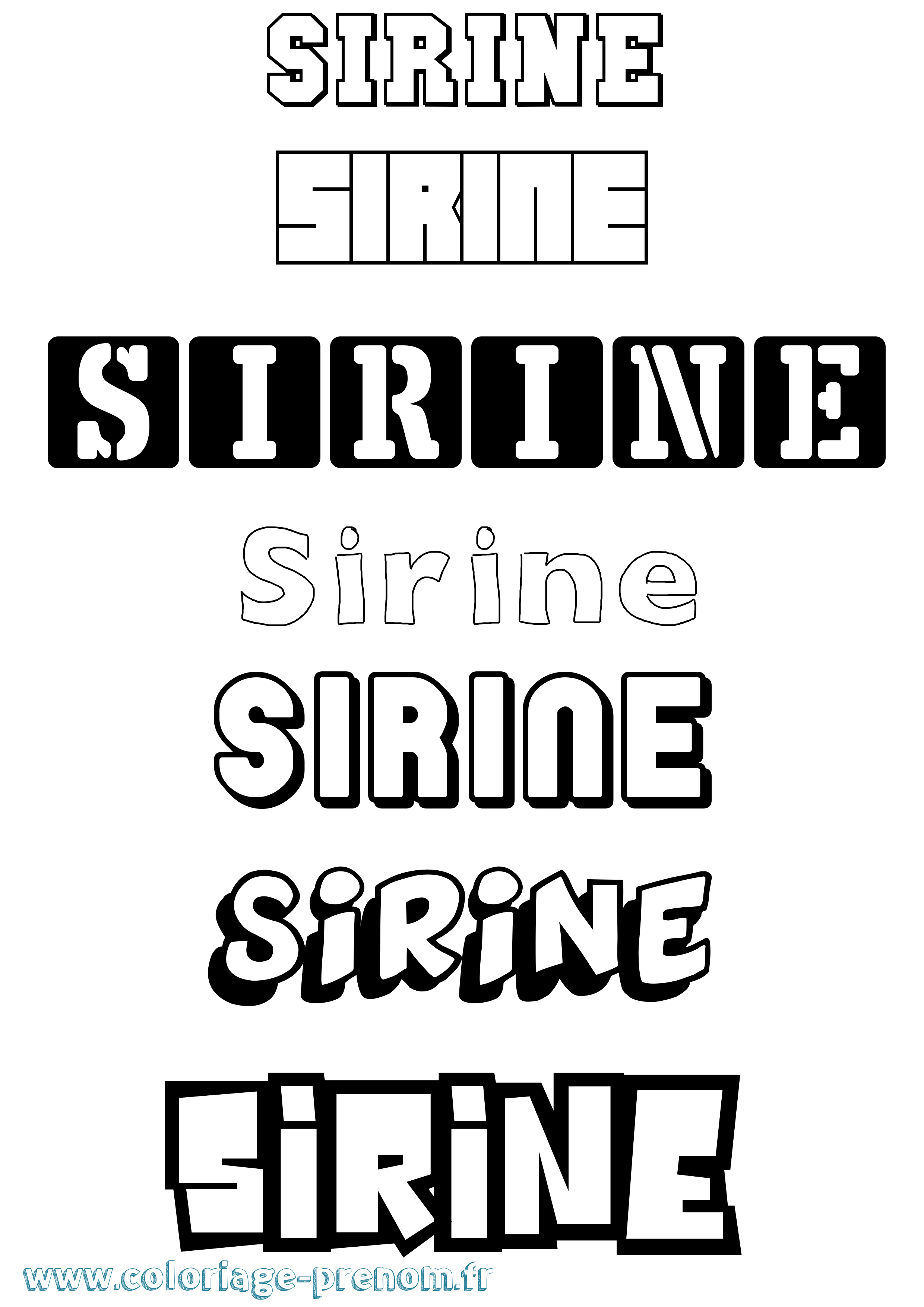 Coloriage prénom Sirine Simple