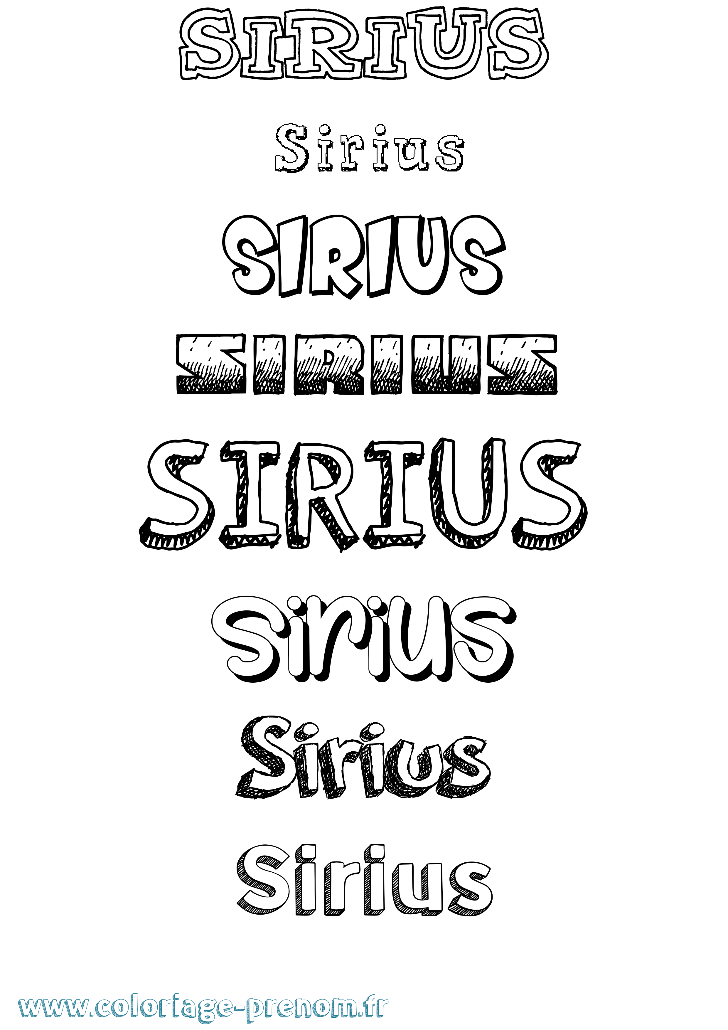 Coloriage Sirius Dessiné Coloriage prénom Sirius Dessiné