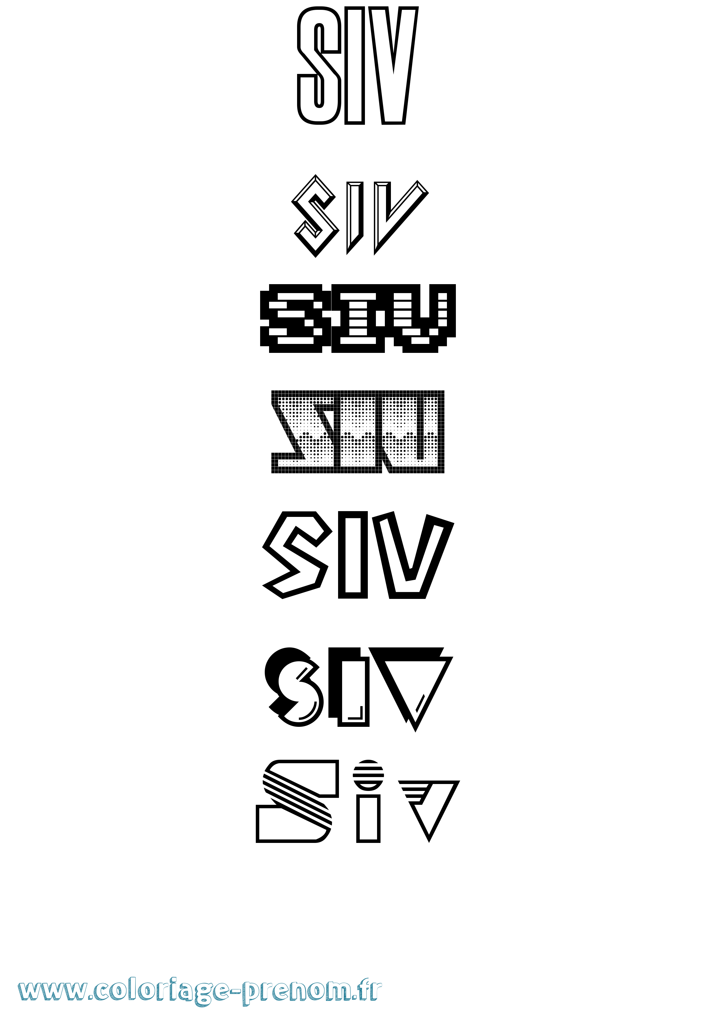 Coloriage Siv Jeux Vidéos Coloriage prénom Siv Jeux Vidéos