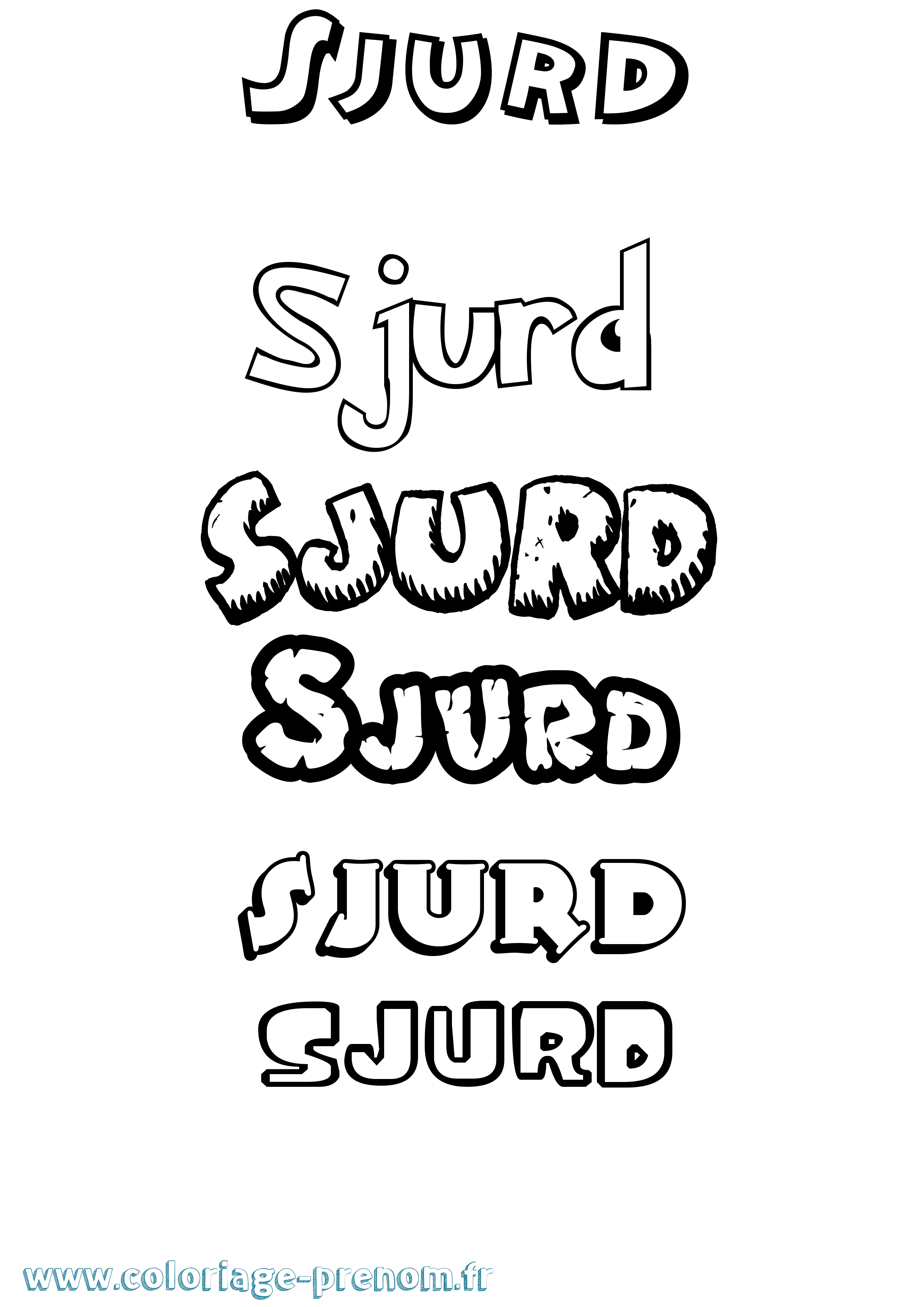 Coloriage Sjurd Dessin Animé Coloriage prénom Sjurd Dessin Animé