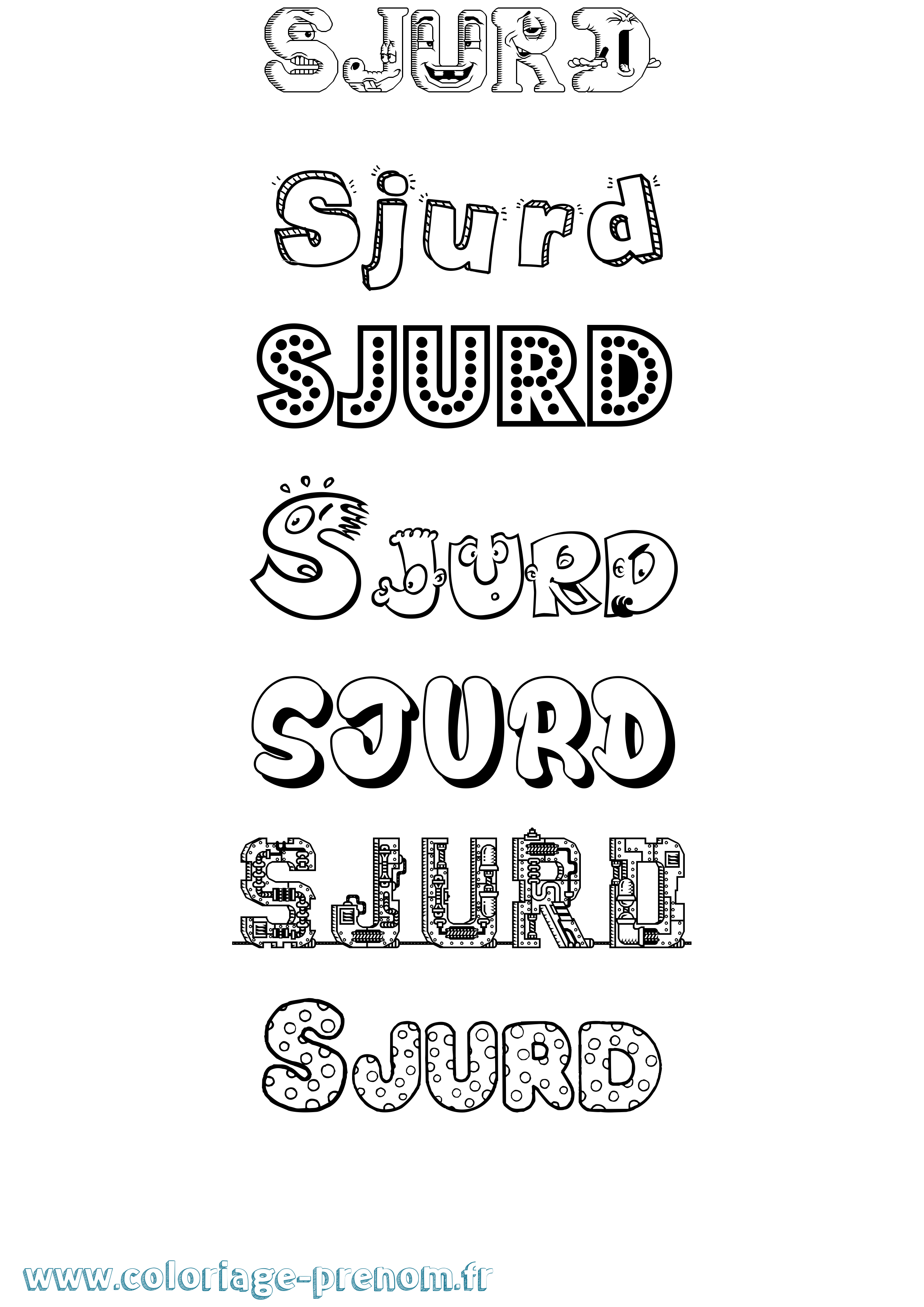 Coloriage Sjurd Fun Coloriage prénom Sjurd Fun