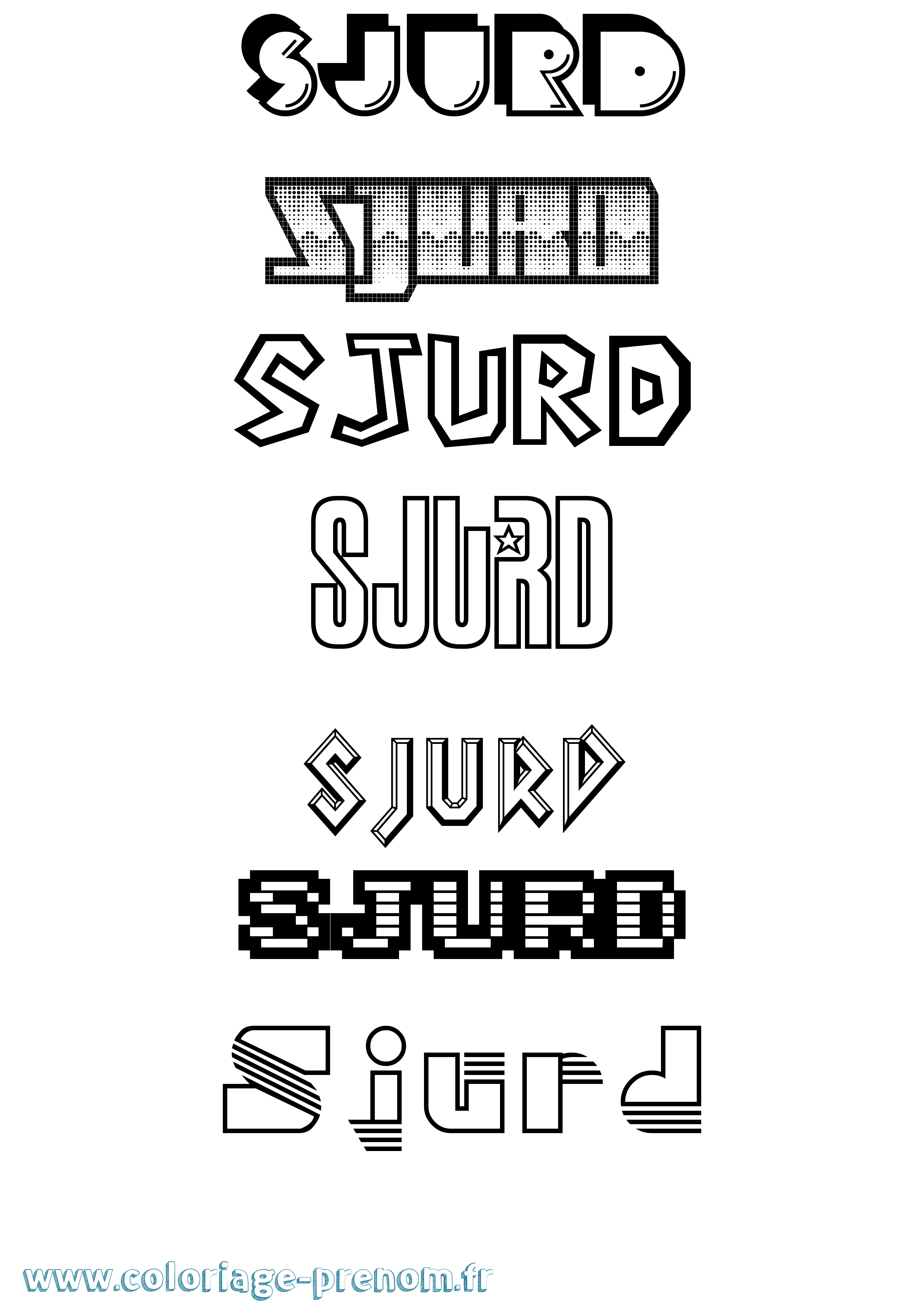 Coloriage Sjurd Jeux Vidéos Coloriage prénom Sjurd Jeux Vidéos