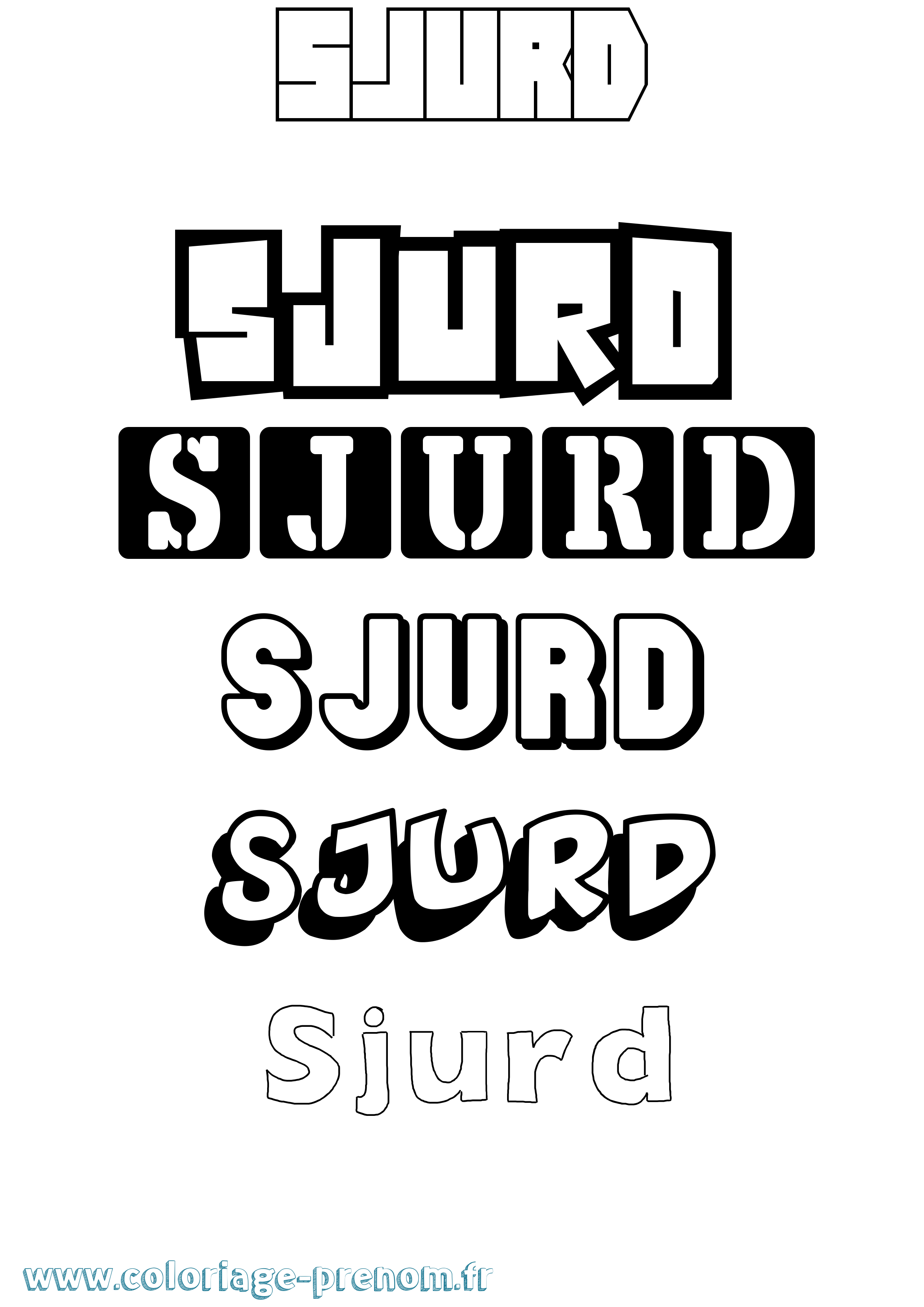 Coloriage Sjurd Simple Coloriage prénom Sjurd Simple