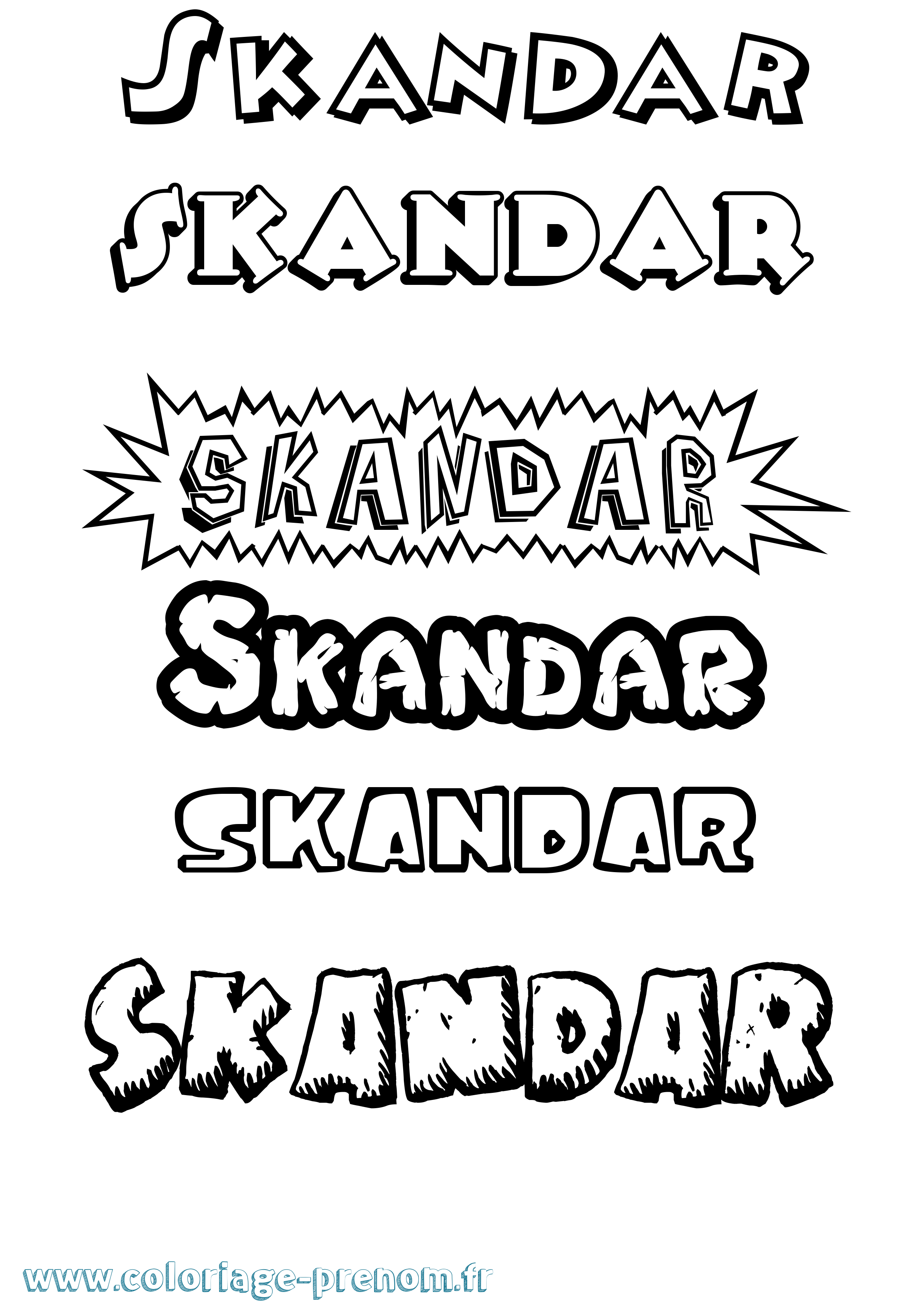 Coloriage Skandar Dessin Animé Coloriage prénom Skandar Dessin Animé