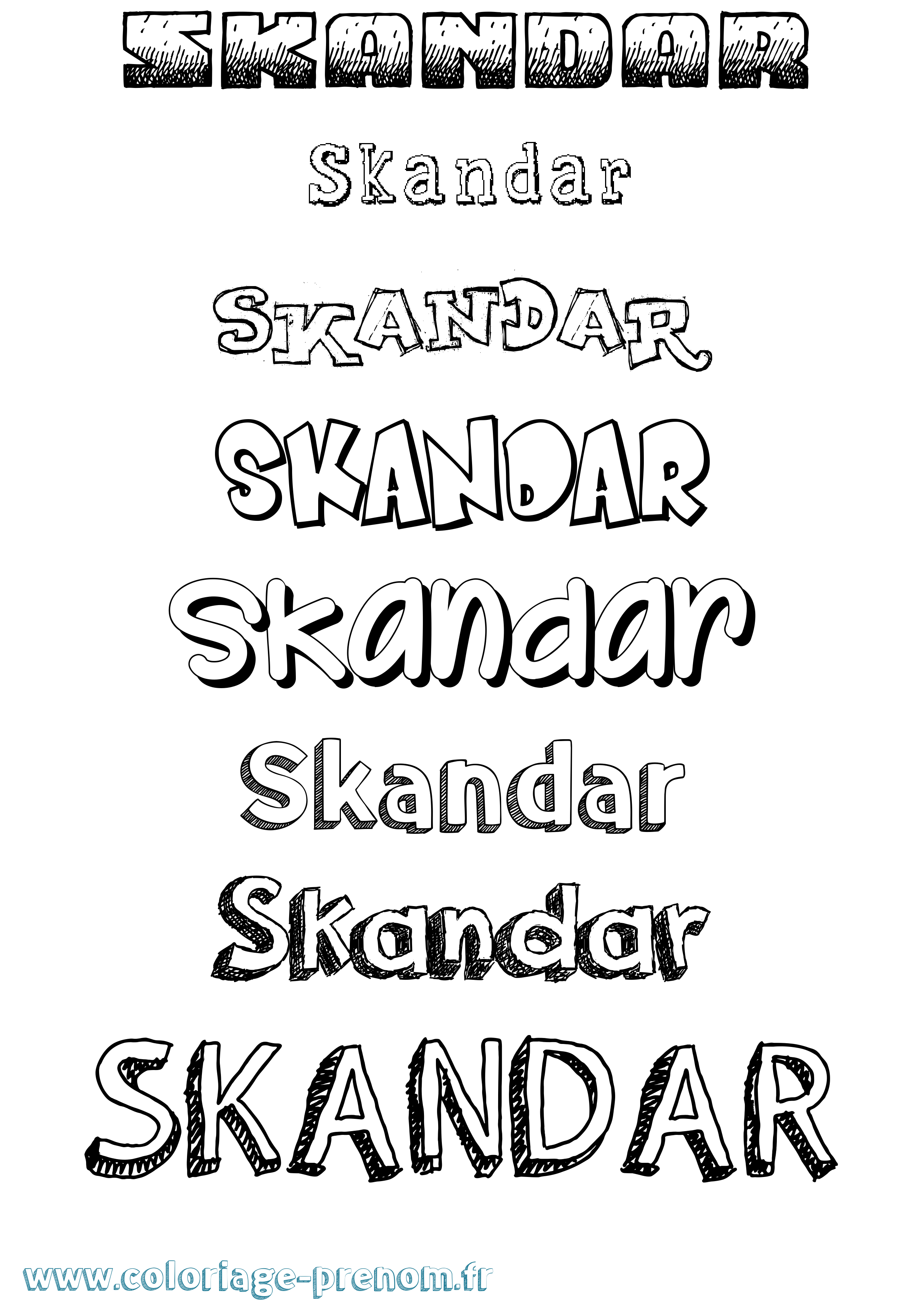 Coloriage Skandar Dessiné Coloriage prénom Skandar Dessiné