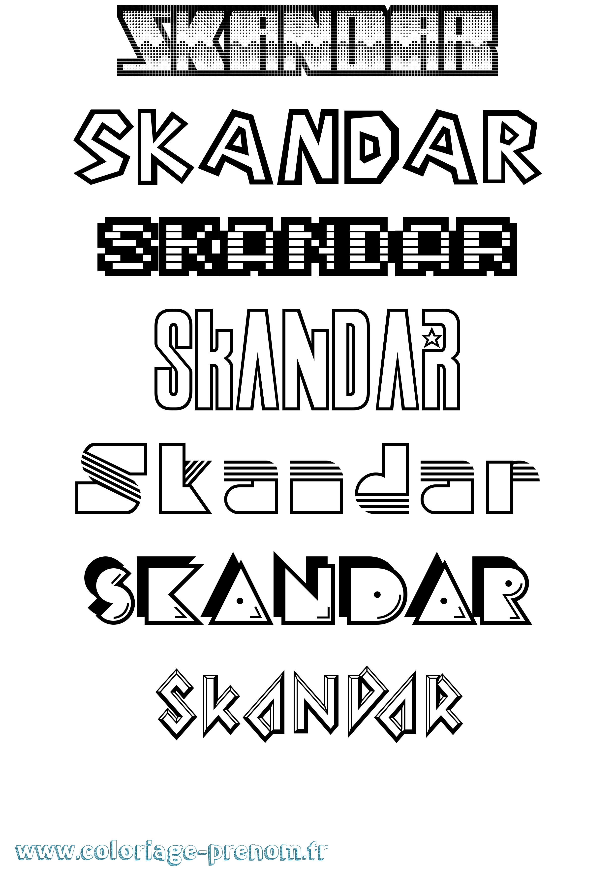 Coloriage prénom Skandar Jeux Vidéos