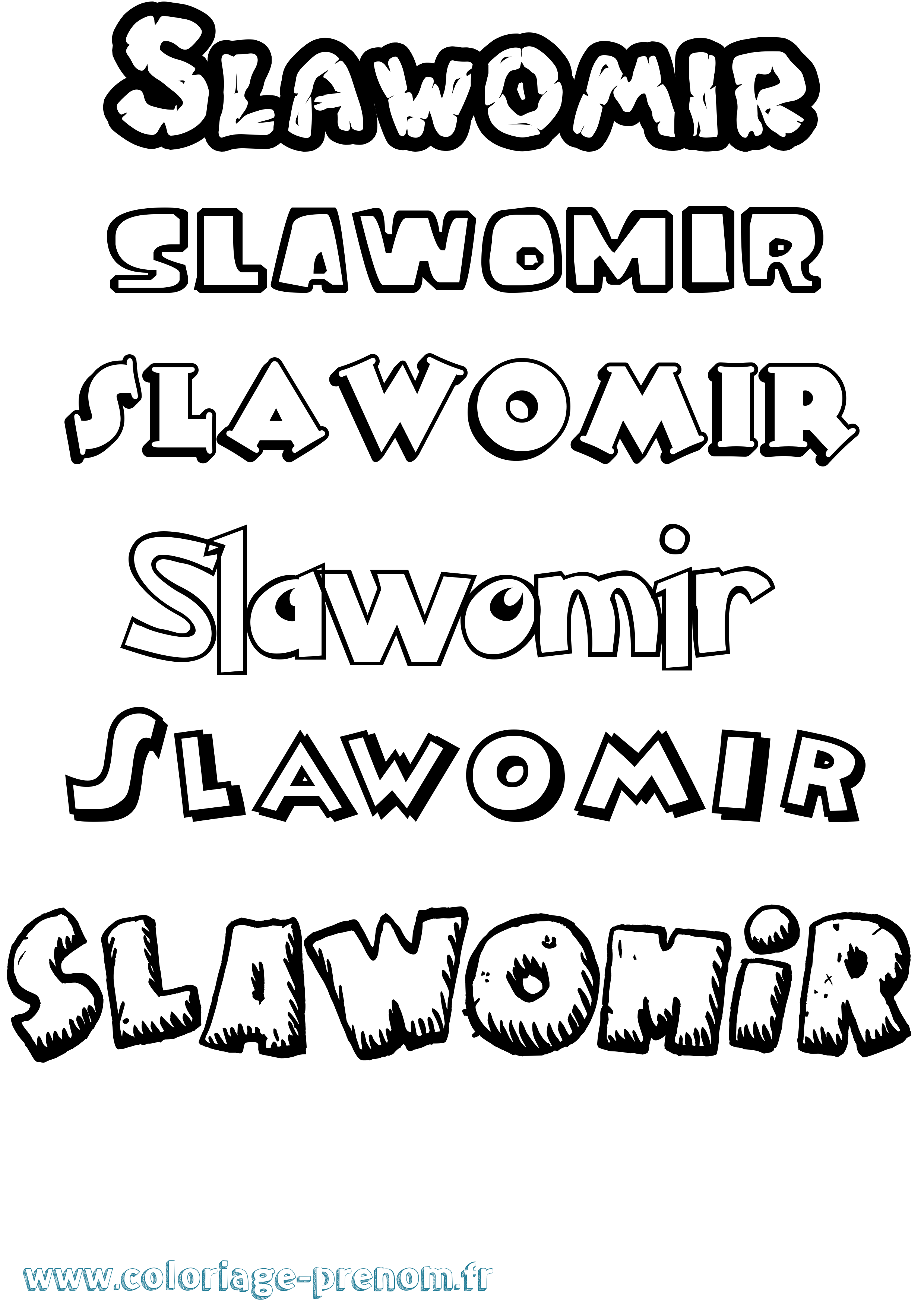 Coloriage Slawomir Dessin Animé Coloriage prénom Slawomir Dessin Animé