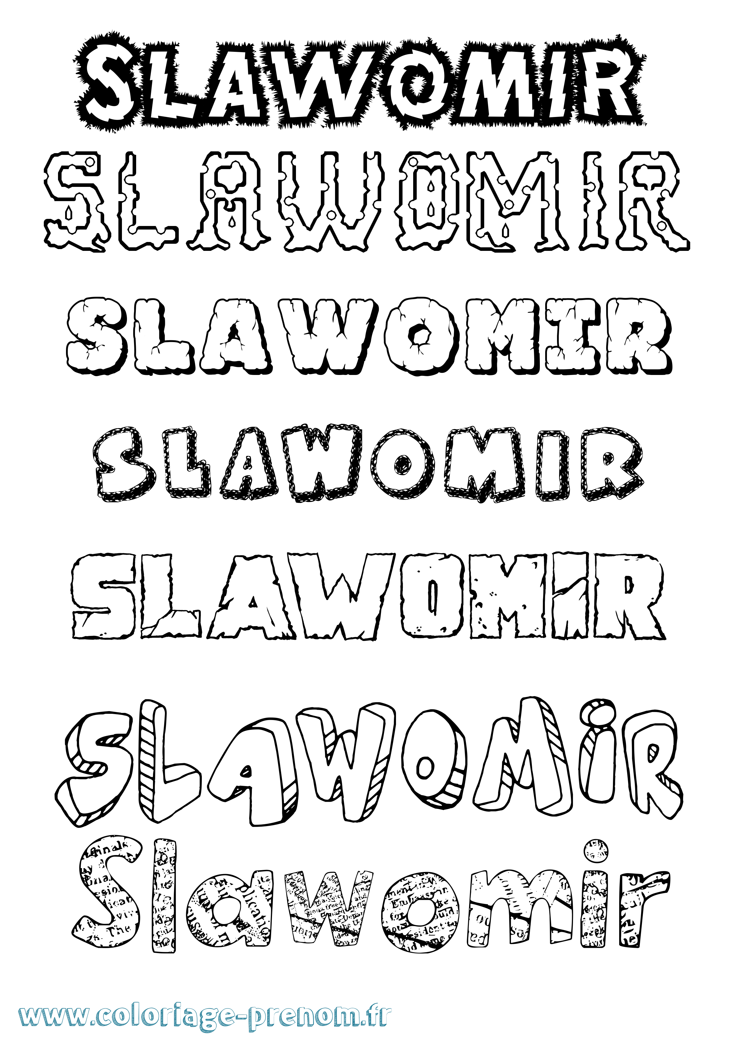 Coloriage Slawomir Destructuré Coloriage prénom Slawomir Destructuré