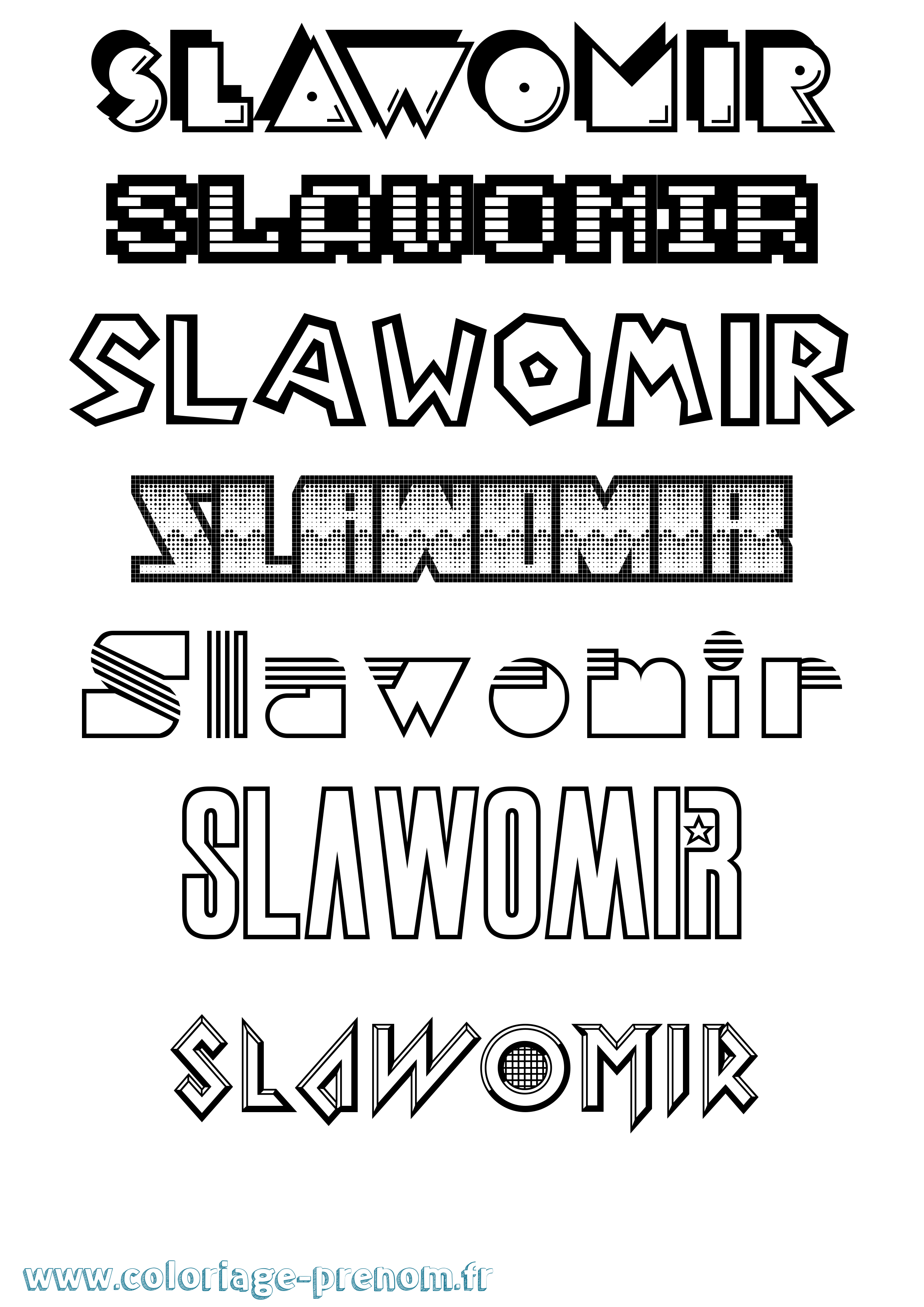 Coloriage Slawomir Jeux Vidéos Coloriage prénom Slawomir Jeux Vidéos
