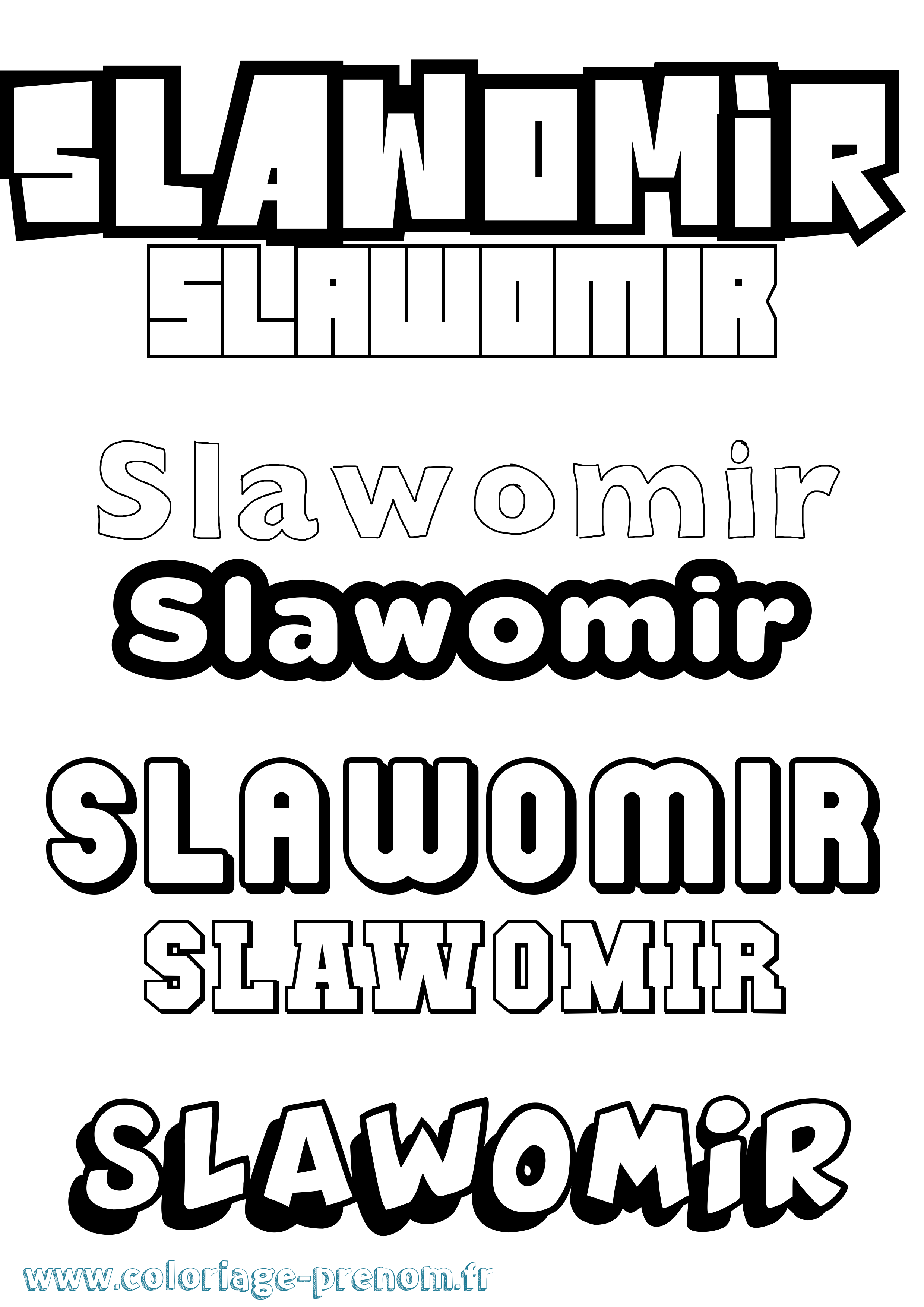 Coloriage Slawomir Simple Coloriage prénom Slawomir Simple