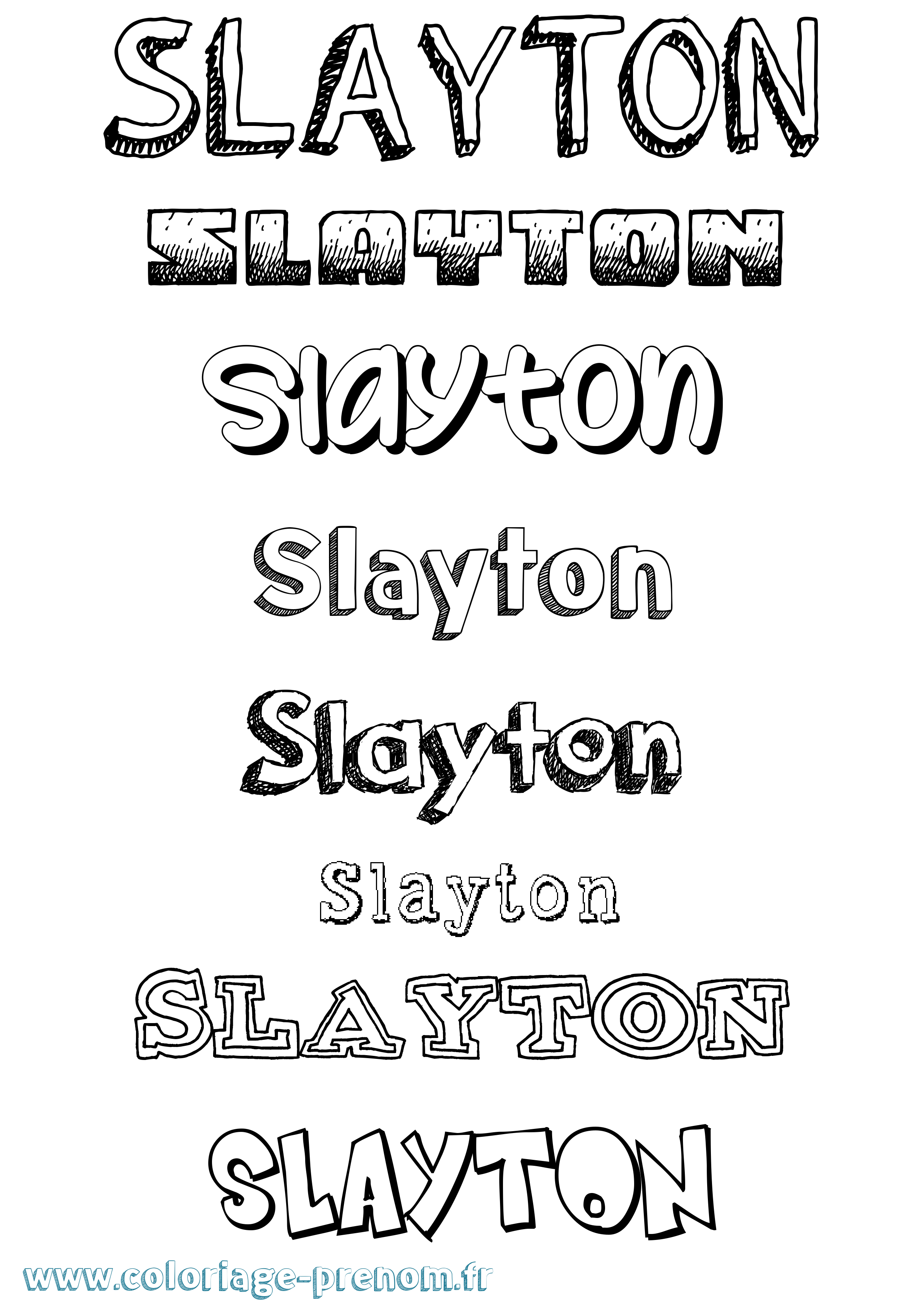 Coloriage prénom Slayton Dessiné