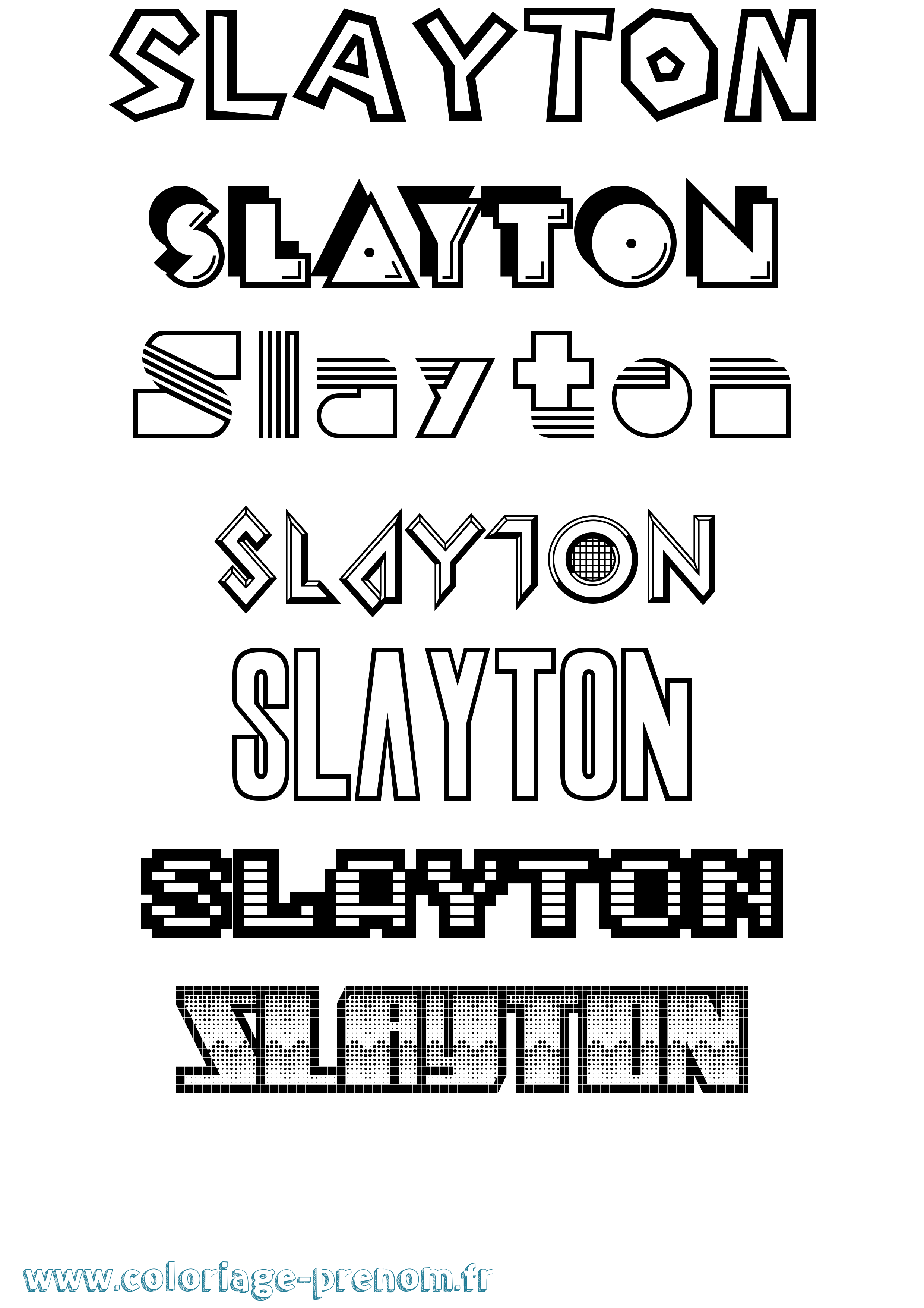Coloriage prénom Slayton Jeux Vidéos