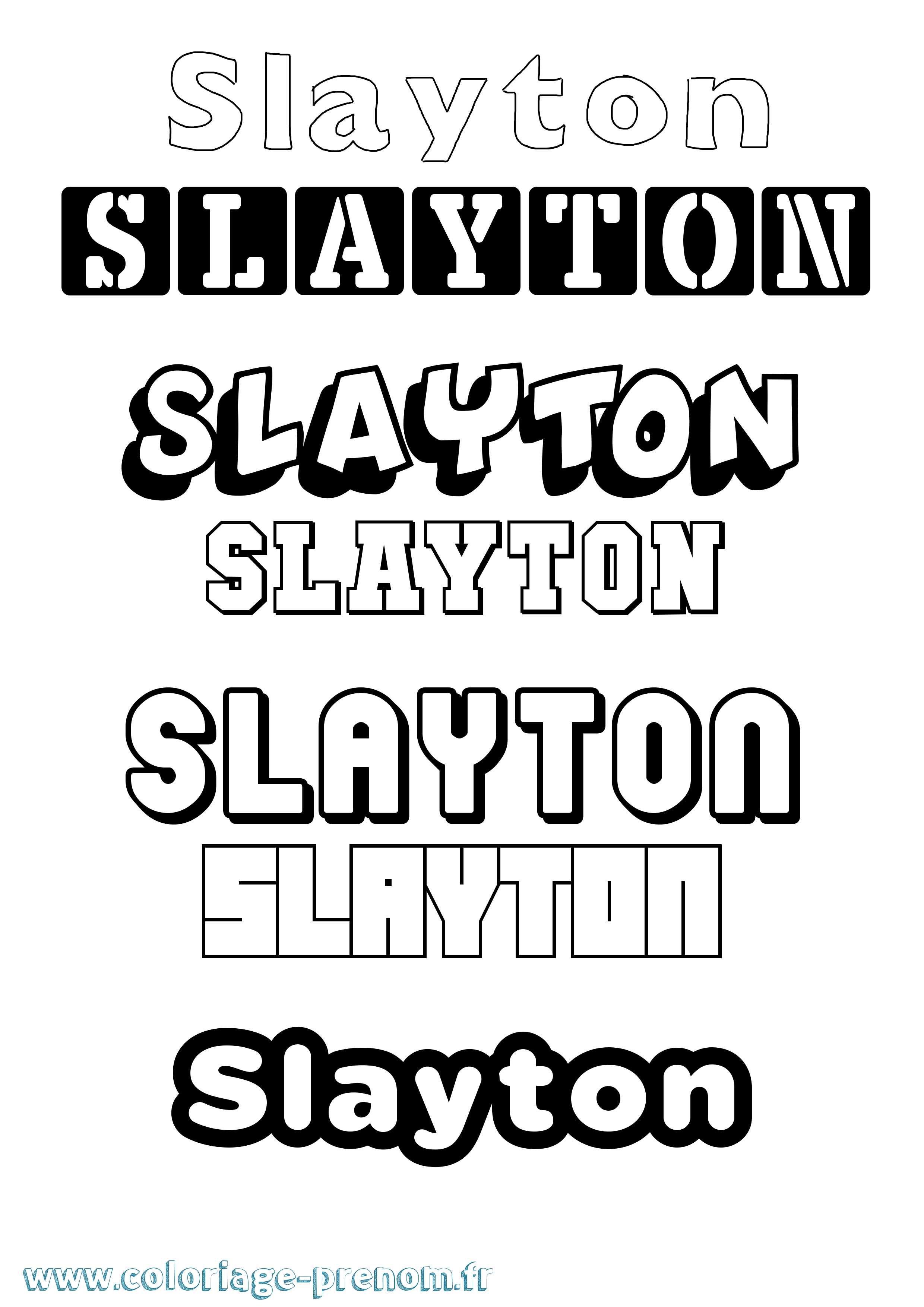 Coloriage prénom Slayton Simple