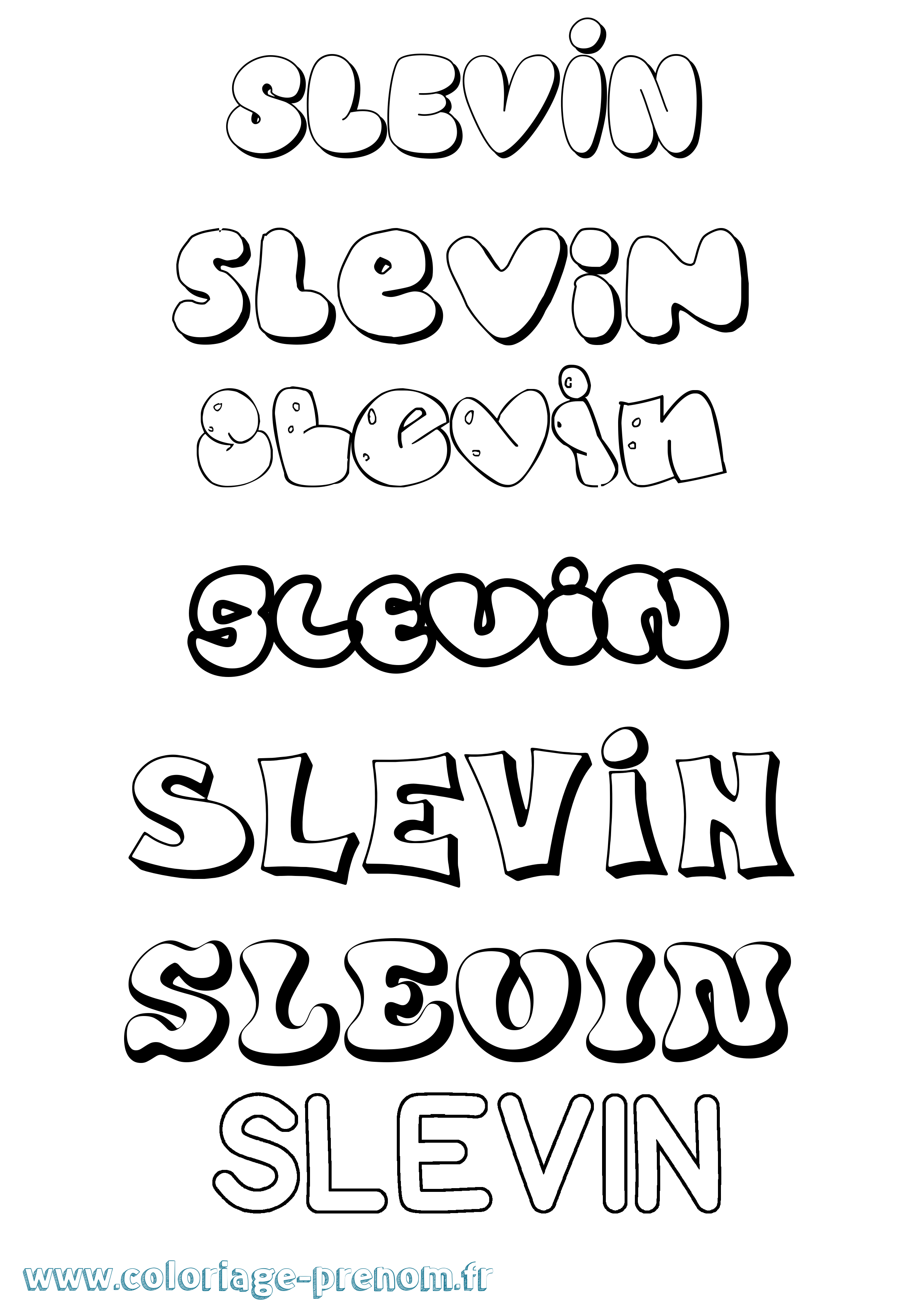 Coloriage Slevin Bubble Coloriage prénom Slevin Bubble