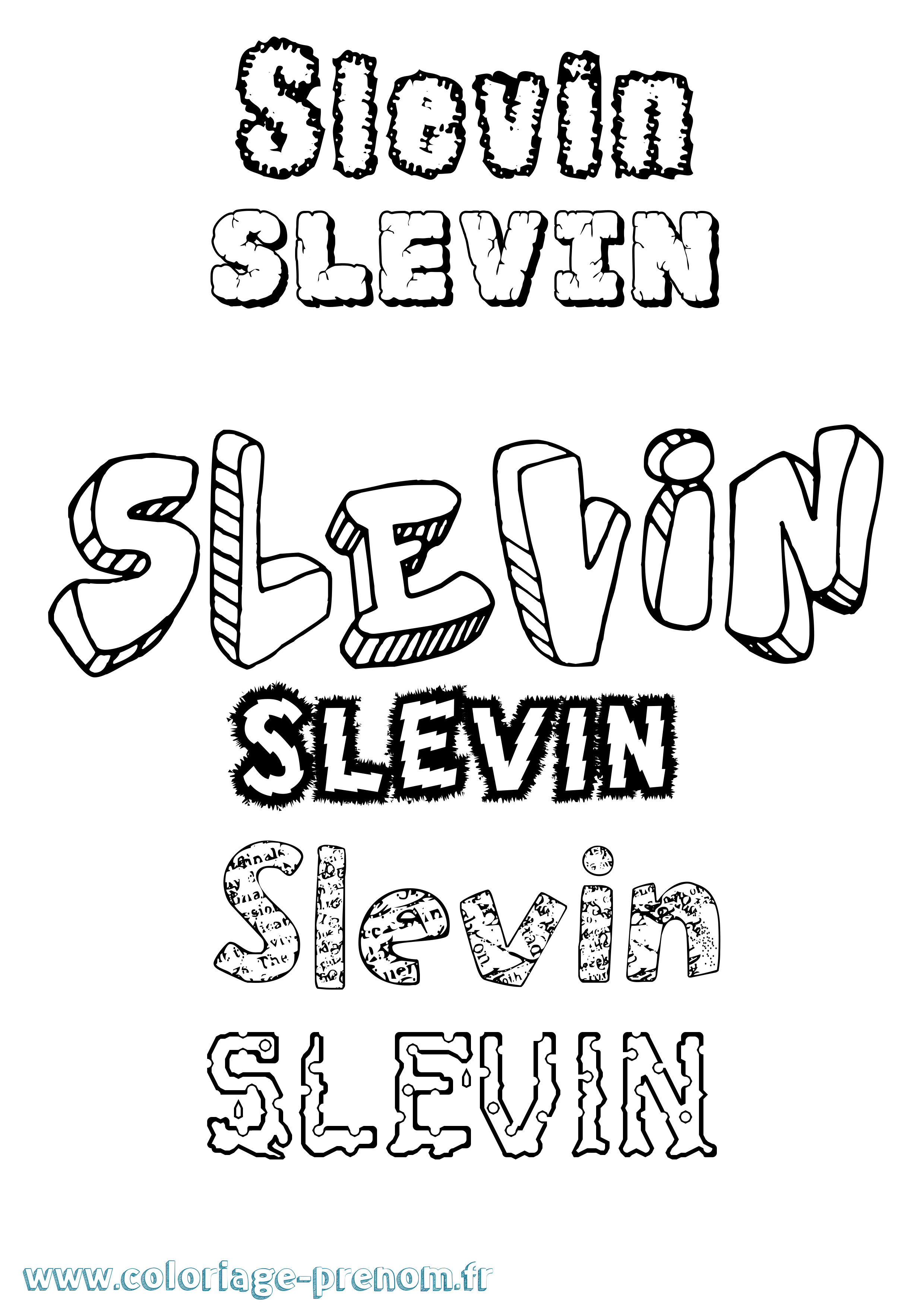 Coloriage Slevin Destructuré Coloriage prénom Slevin Destructuré