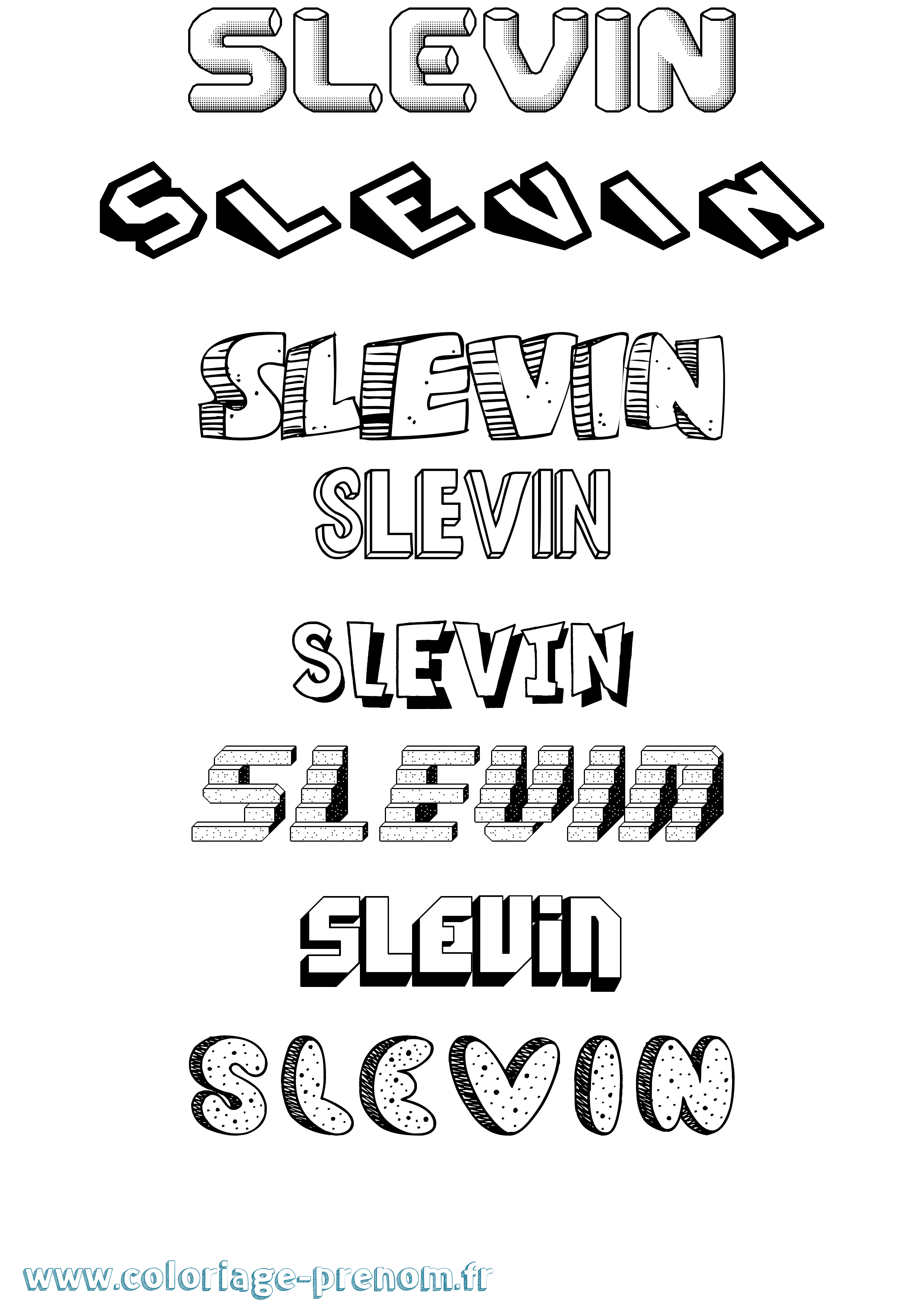 Coloriage Slevin Effet 3D Coloriage prénom Slevin Effet 3D
