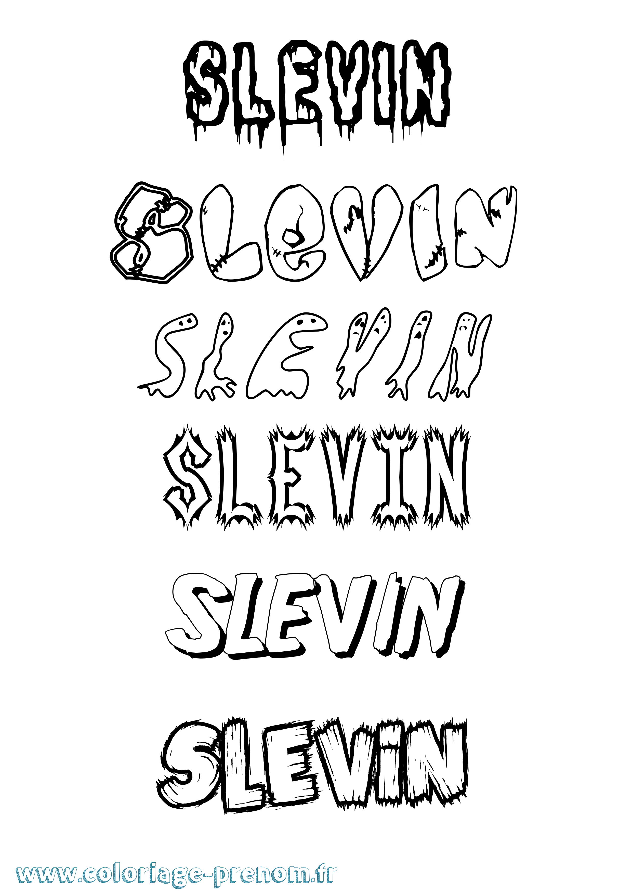 Coloriage Slevin Frisson Coloriage prénom Slevin Frisson