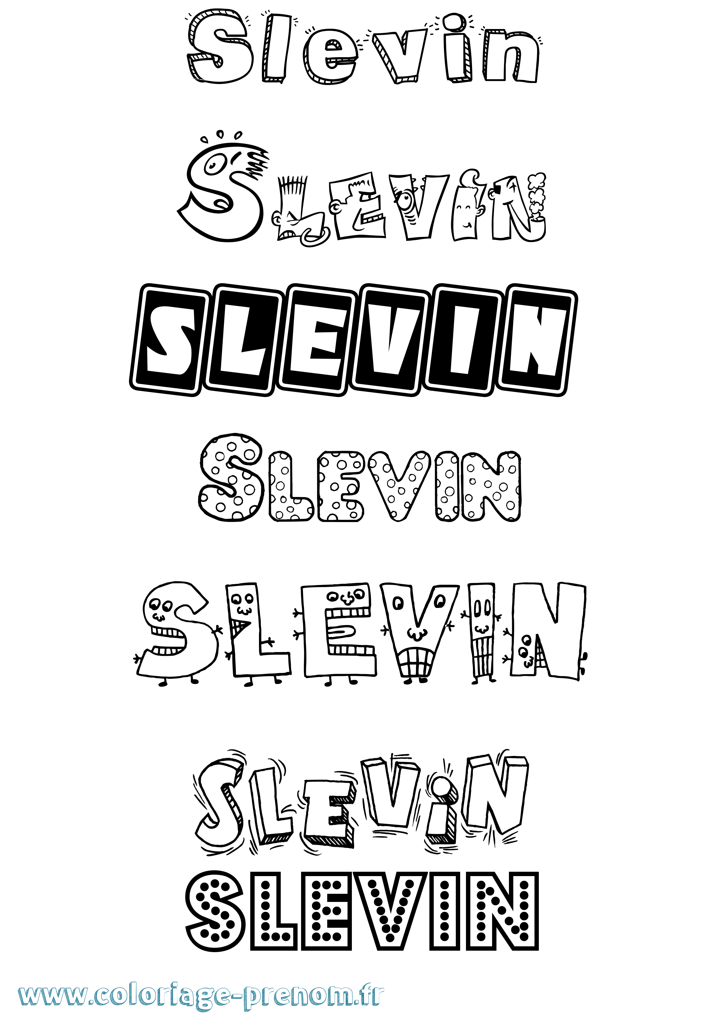 Coloriage Slevin Fun Coloriage prénom Slevin Fun