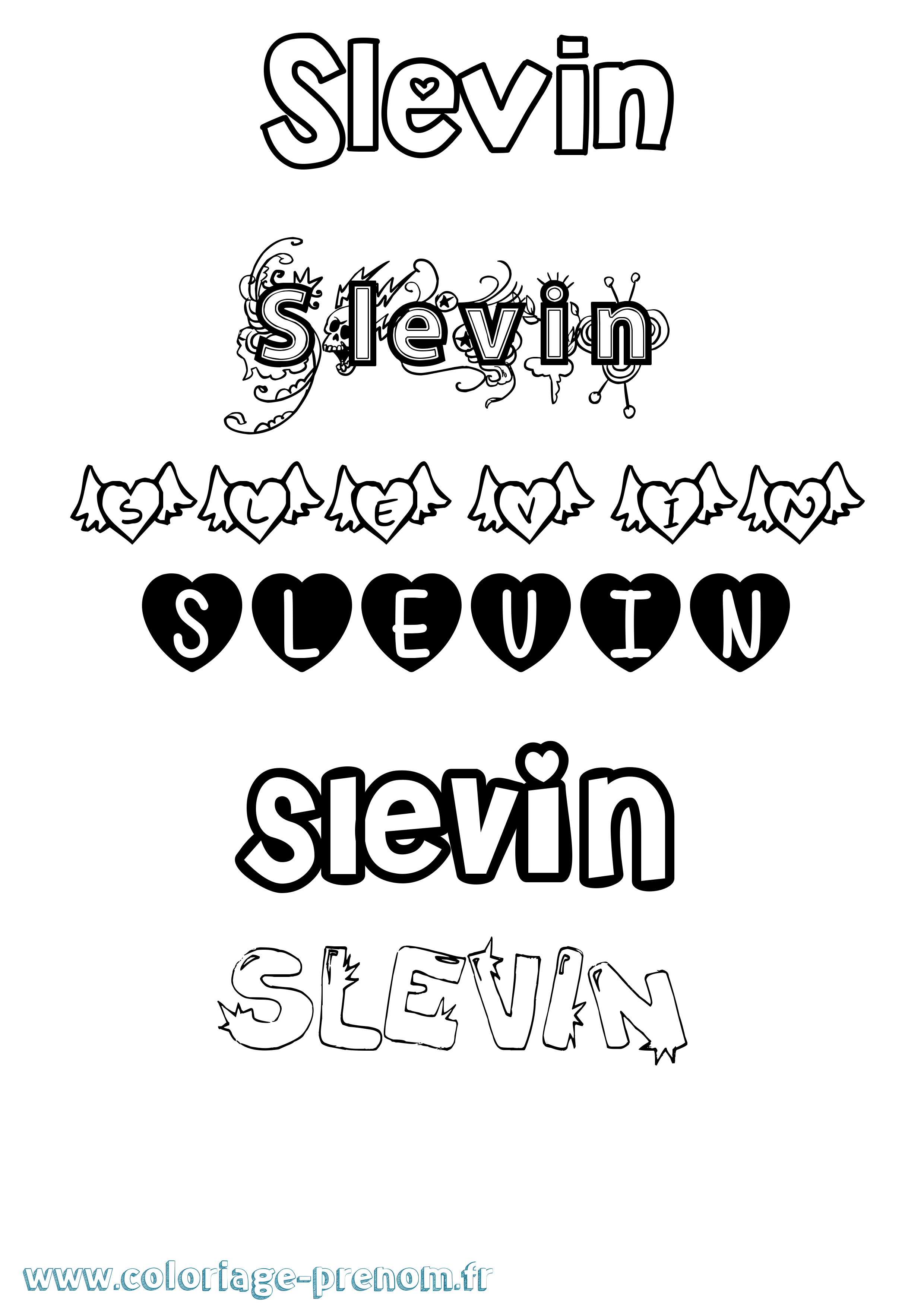 Coloriage Slevin Girly Coloriage prénom Slevin Girly