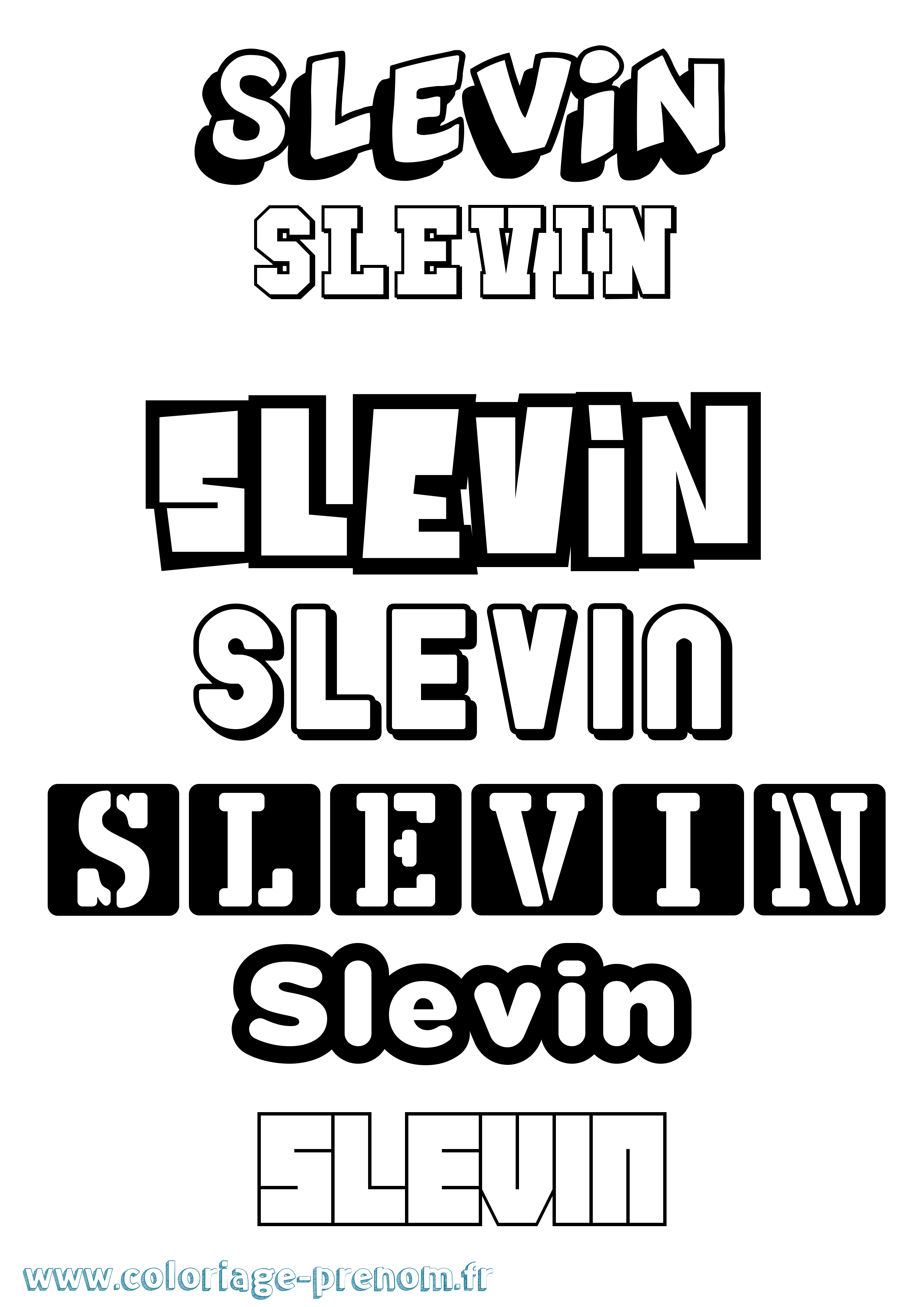Coloriage Slevin Simple Coloriage prénom Slevin Simple