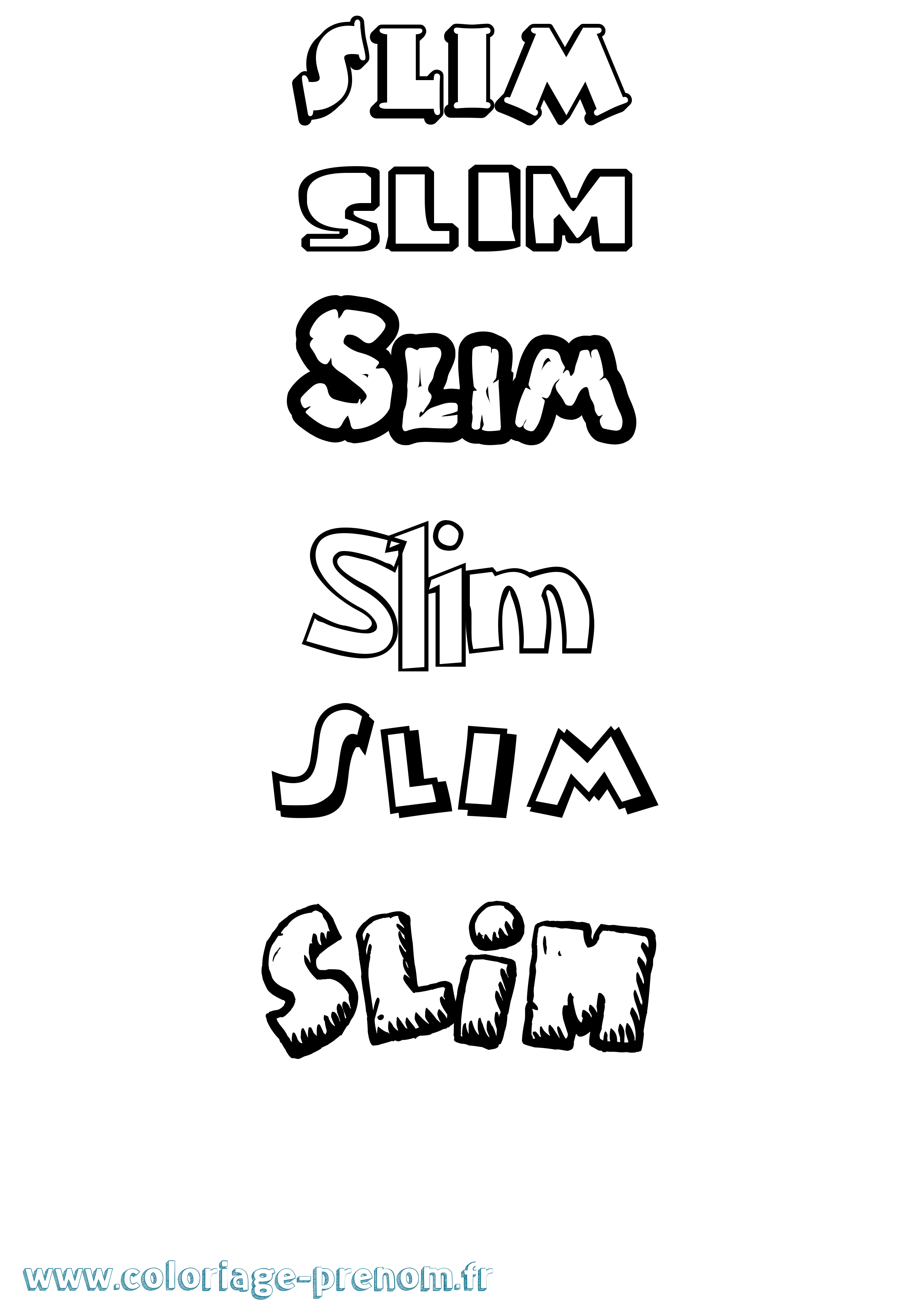 Coloriage Slim Dessin Animé Coloriage prénom Slim Dessin Animé